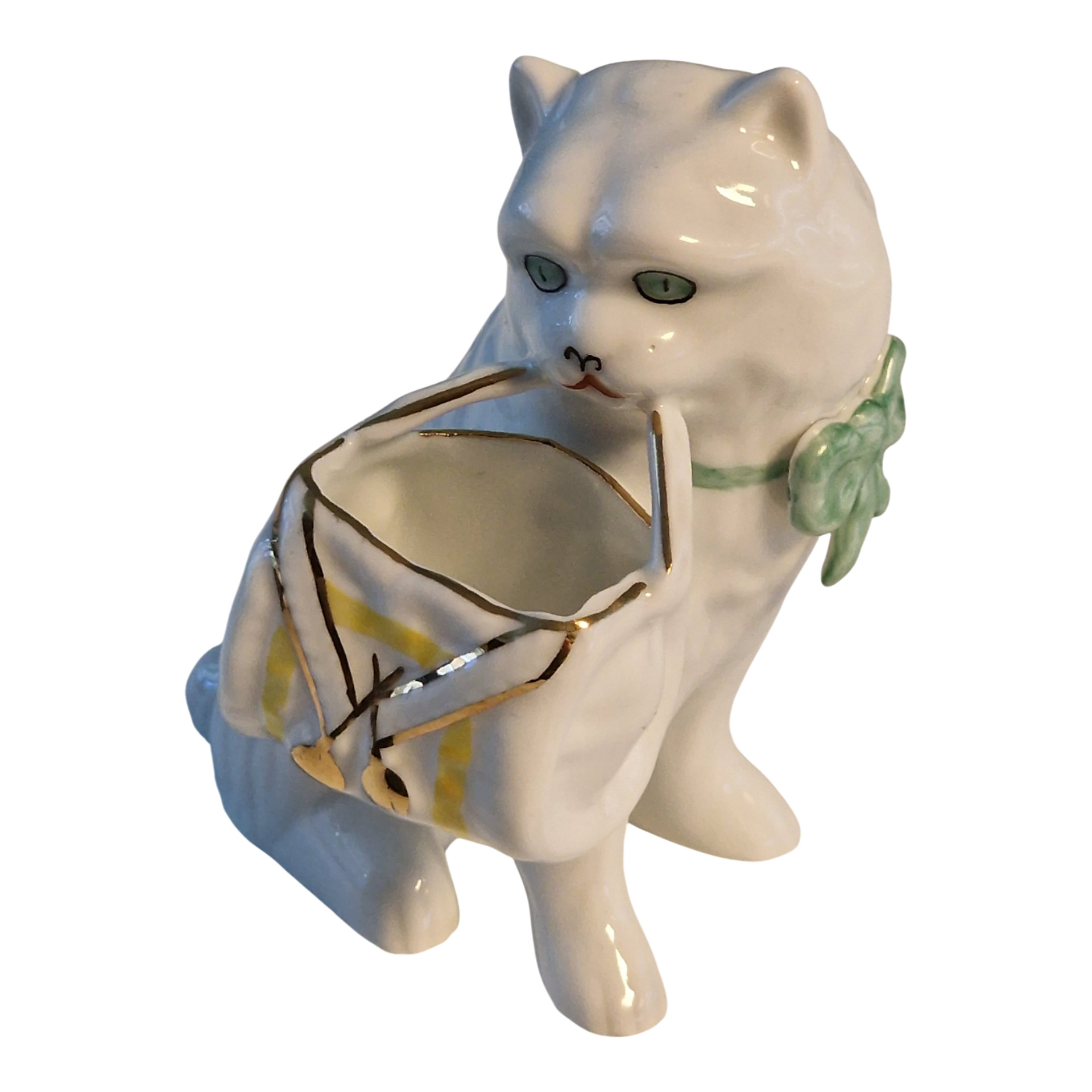 Paliteiro Gato com Cesto na Boca (12 cm) - Vista Alegre