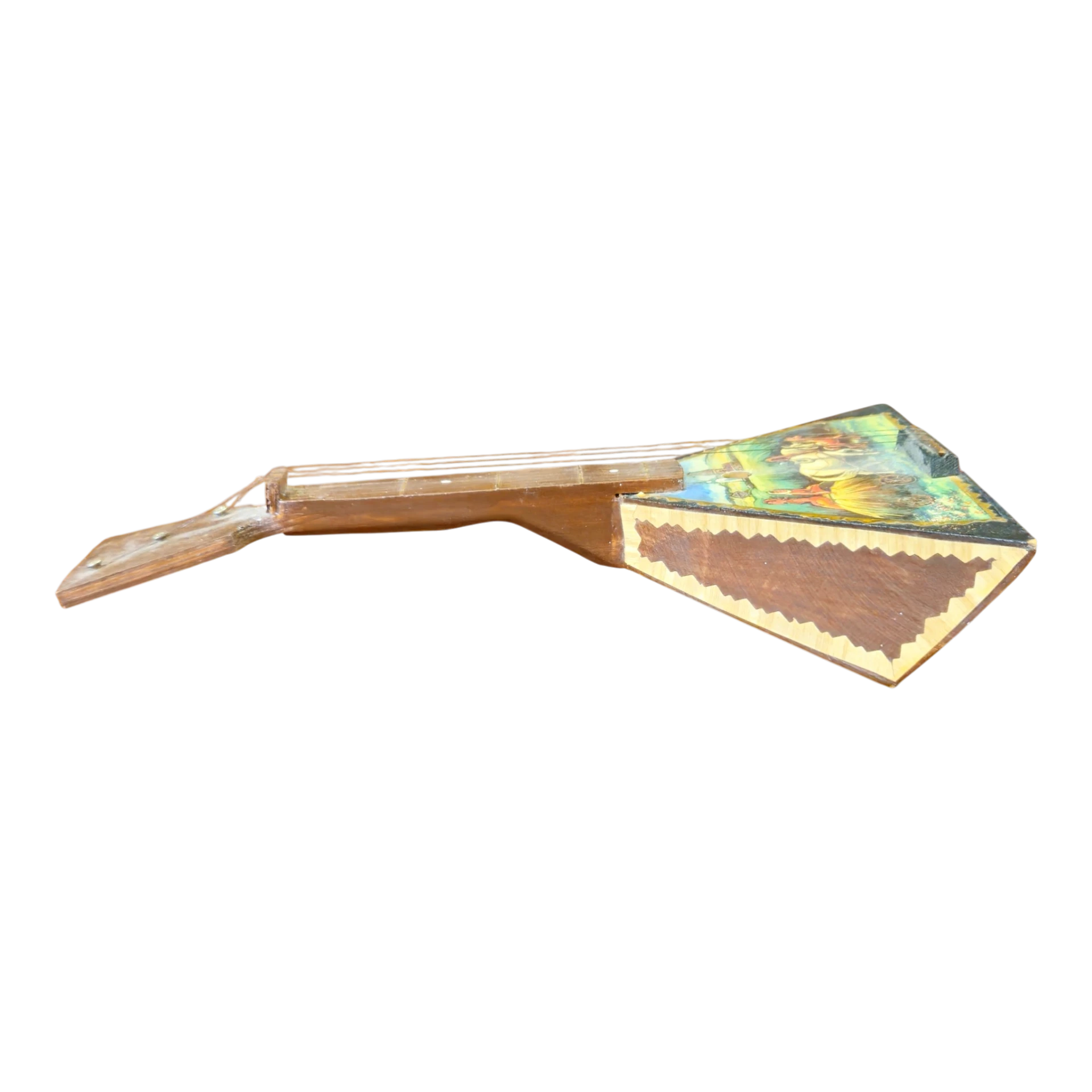 Balalaika Russa Decorativa com Cena Folclórica Pintada