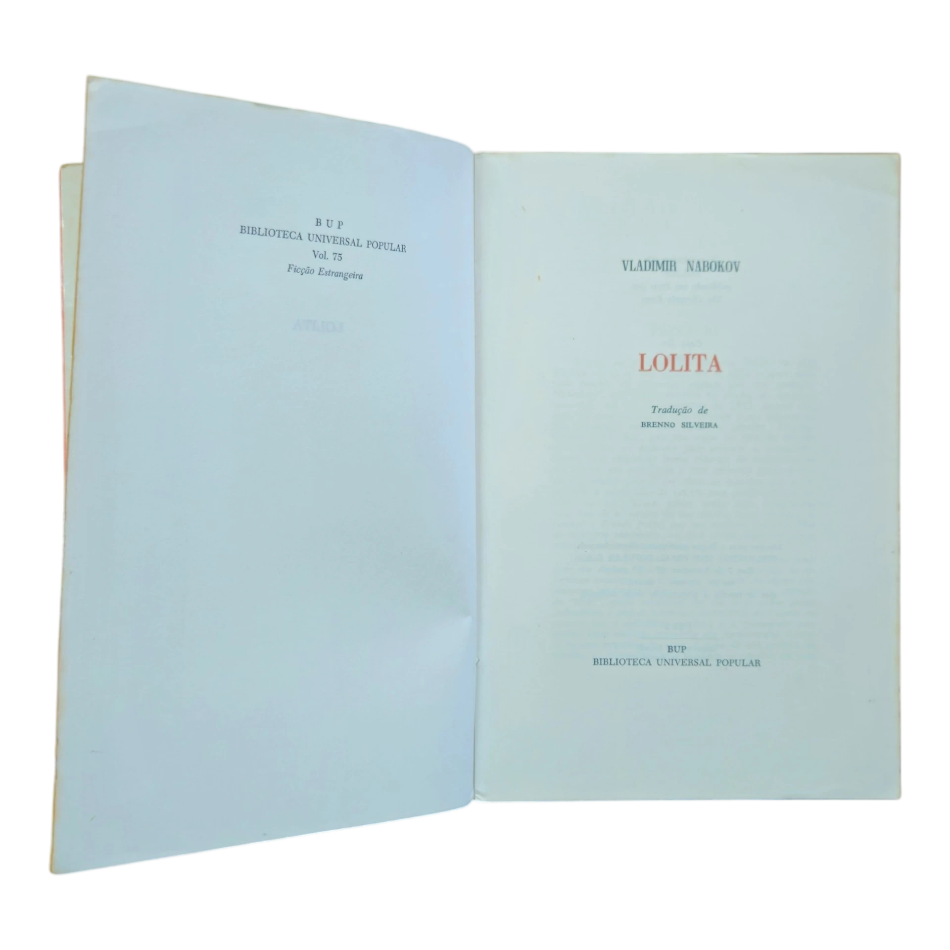 Lolita – Vladimir Nabokov – Biblioteca Universal Popular – 1968 – Tradução Brenno Silveira