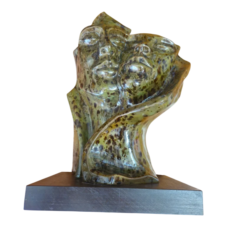 Escultura Abstrata em Cerâmica Vidrada – A. Reis 96