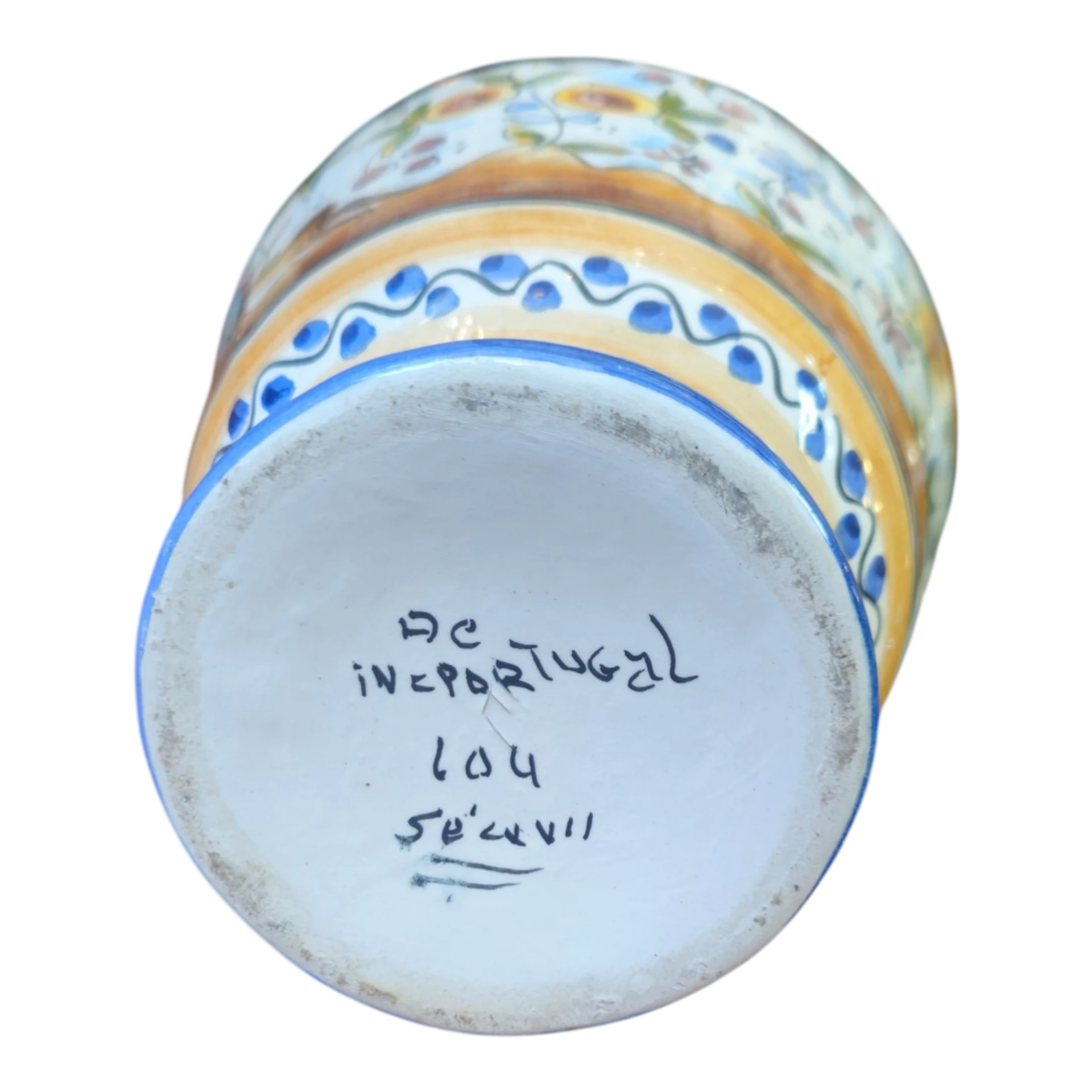 Pote Decorativo em Cerâmica Policromada com Motivos Florais