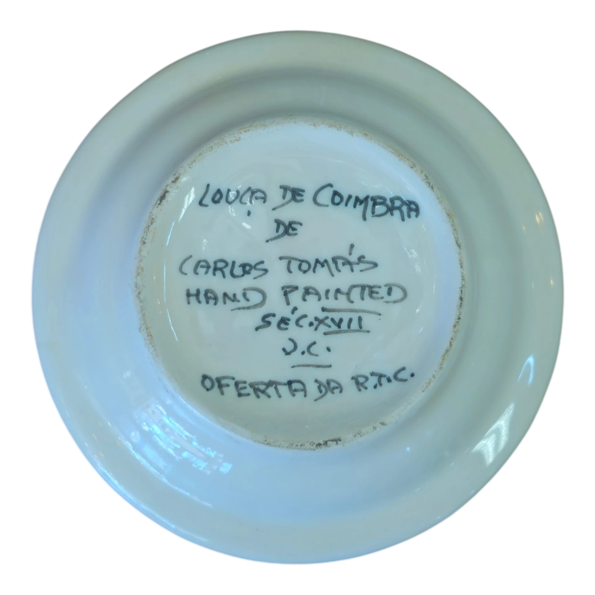 Pires Português “Louça de Coimbra” Pintado à Mão – Motivo Tradicional Azul