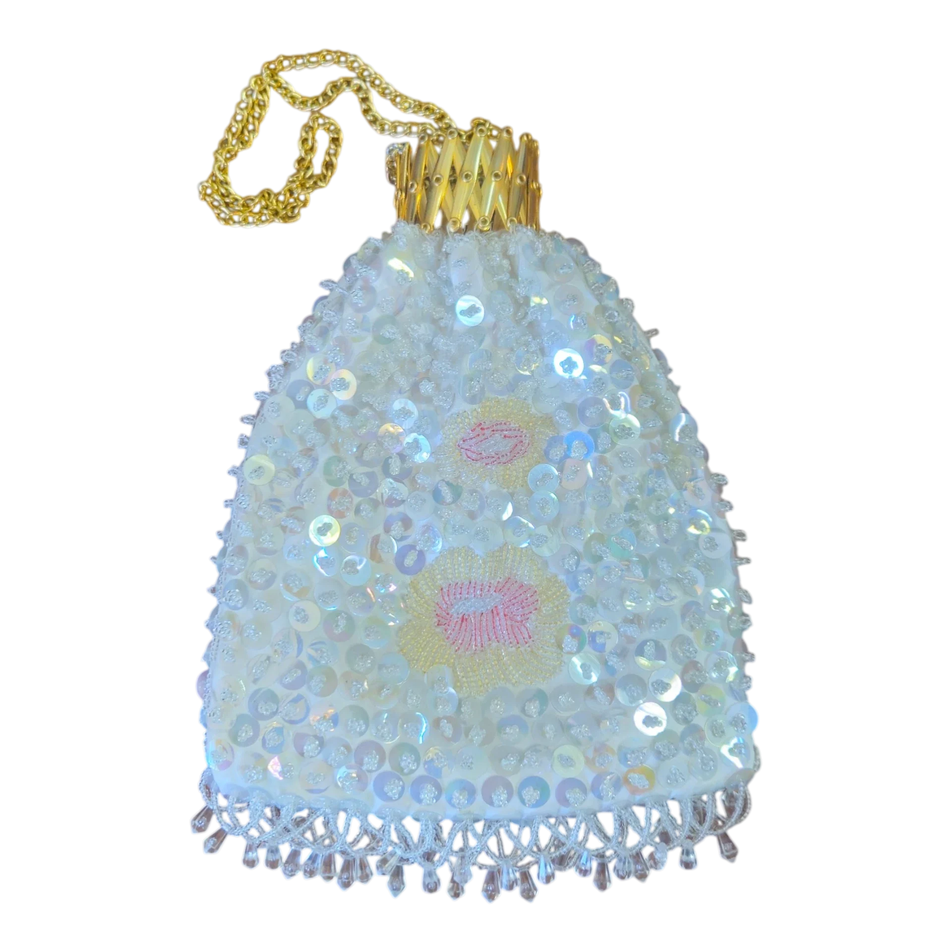 Bolsa Vintage de Macau Bordada com Lantejoulas e Missangas