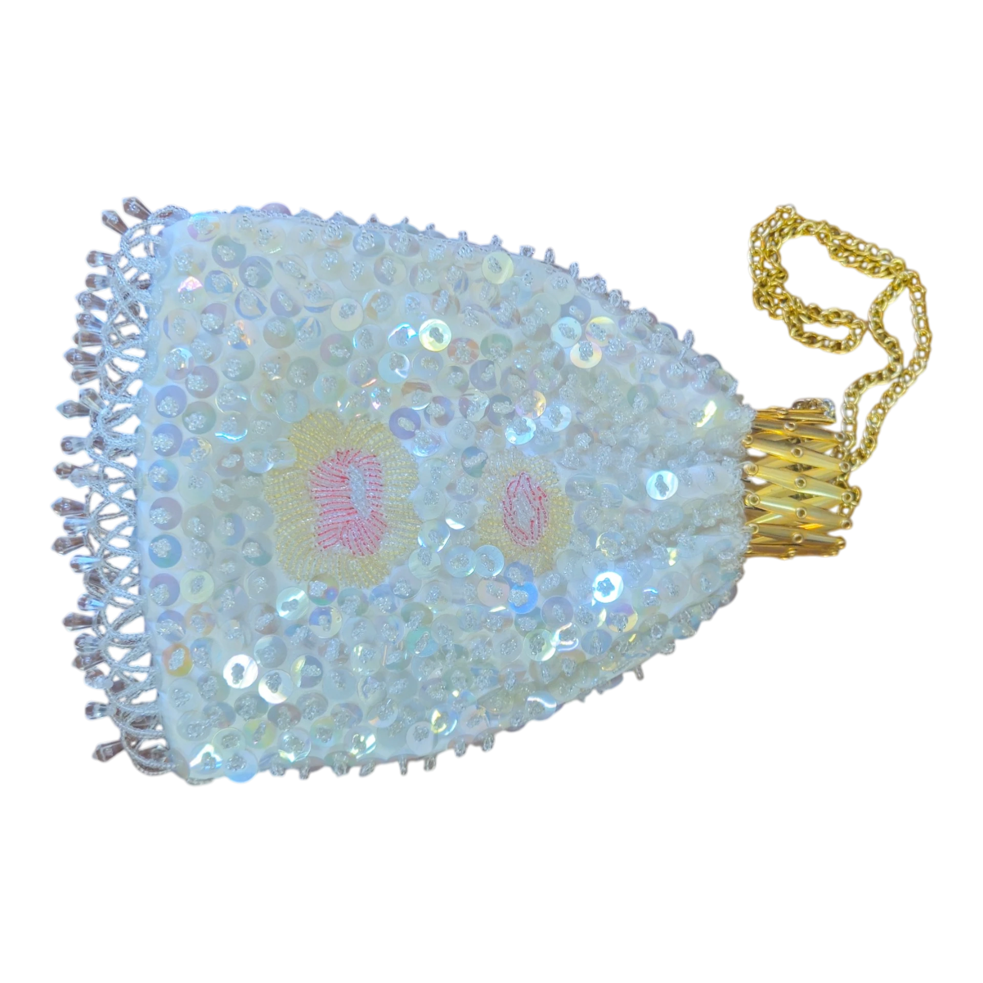 Bolsa Vintage de Macau Bordada com Lantejoulas e Missangas