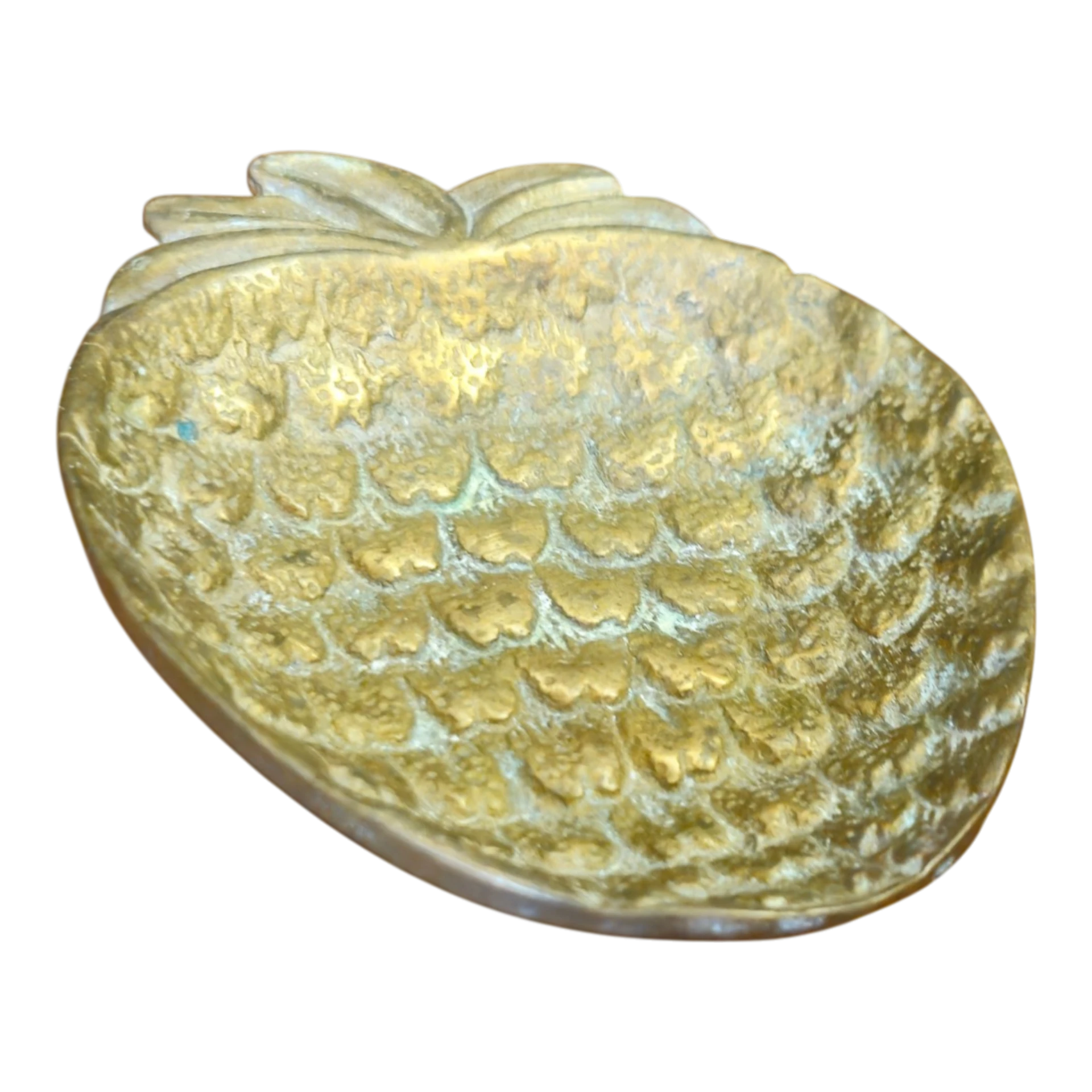 Prato Decorativo em Latão em Forma de Morango