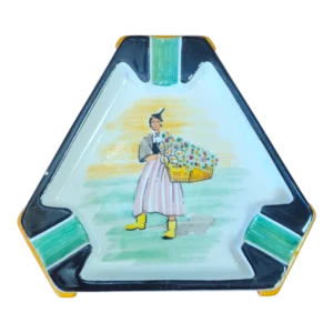 Cinzeiro Vintage em Porcelana Pintado à Mão – Caldas da Rainha