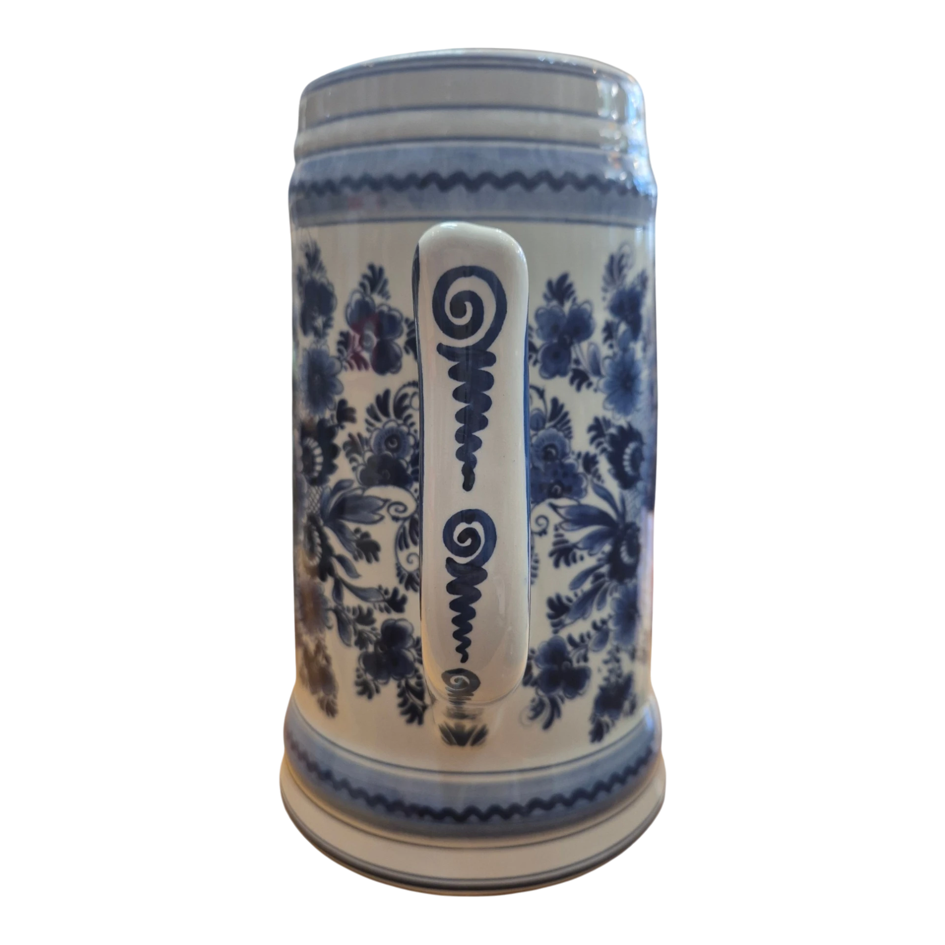Caneca de cerveja Heineken em faiança Delft Blue - De Porceleyne Fles / Royal Delft (séc. XX)com 26 cm