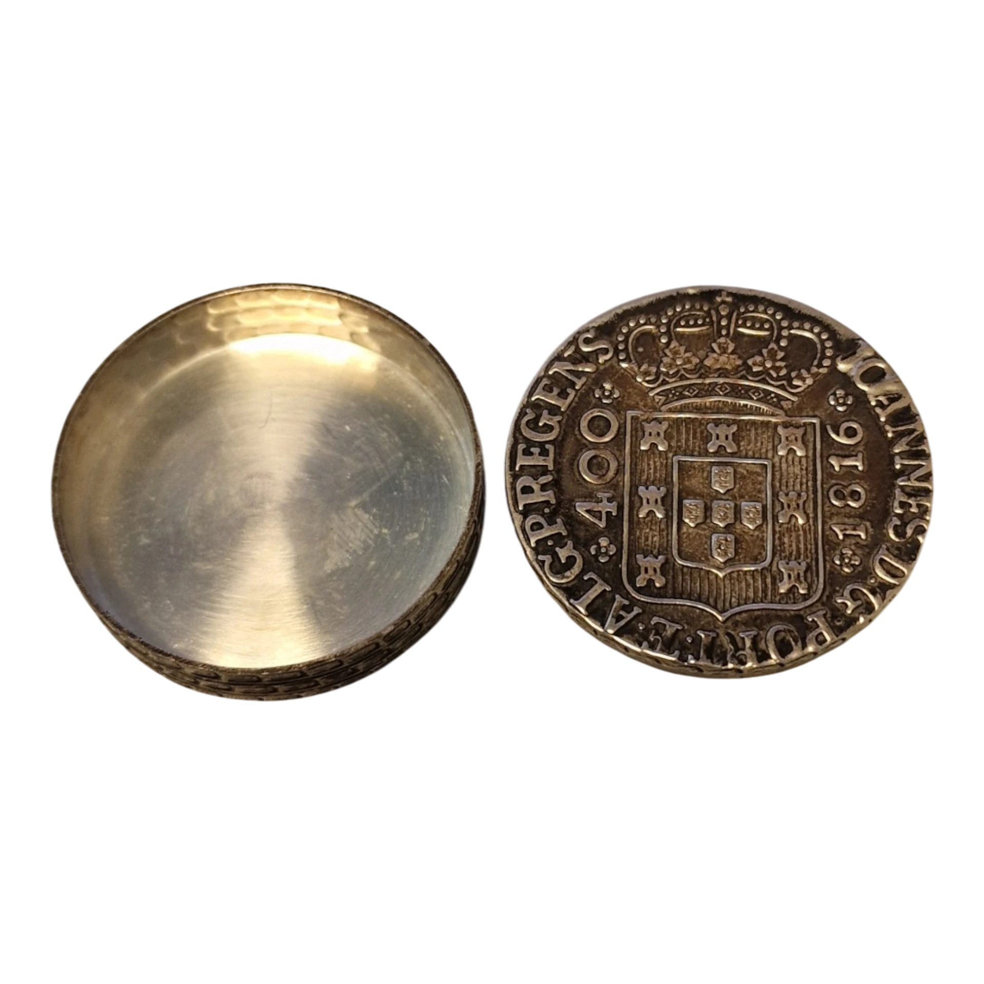 Caixa de Comprimidos em Prata com Moeda Portuguesa D. João VI – 1816