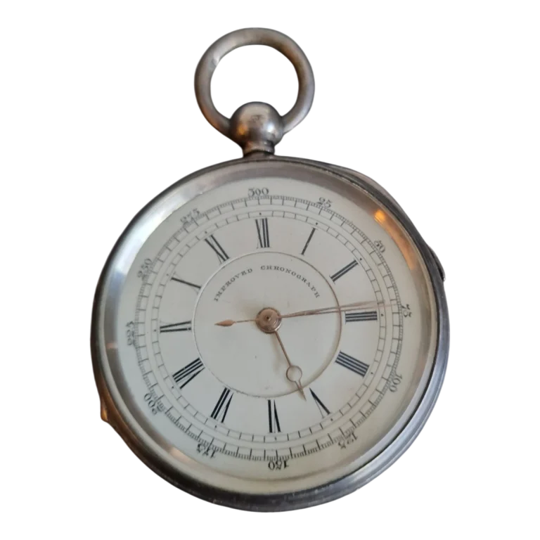 Relógio de Bolso Antigo em Prata “Improved Chronograph”