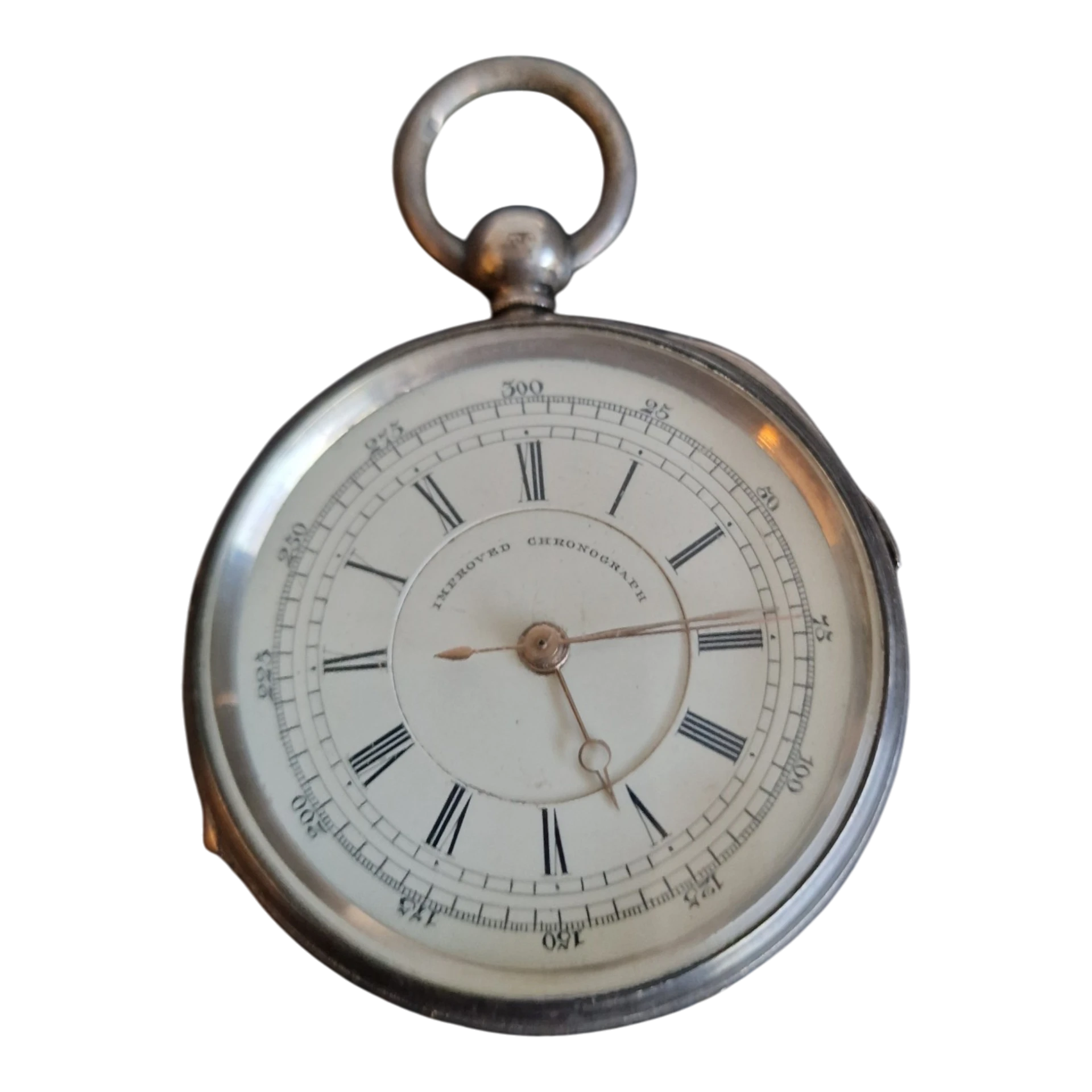 Relógio de Bolso Antigo em Prata “Improved Chronograph”