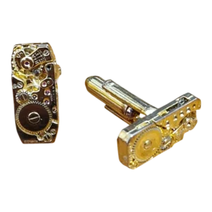 Botões de Punho Vintage com Movimentos Mecânicos Waltham “17 Jewels” — c. 1950-1970