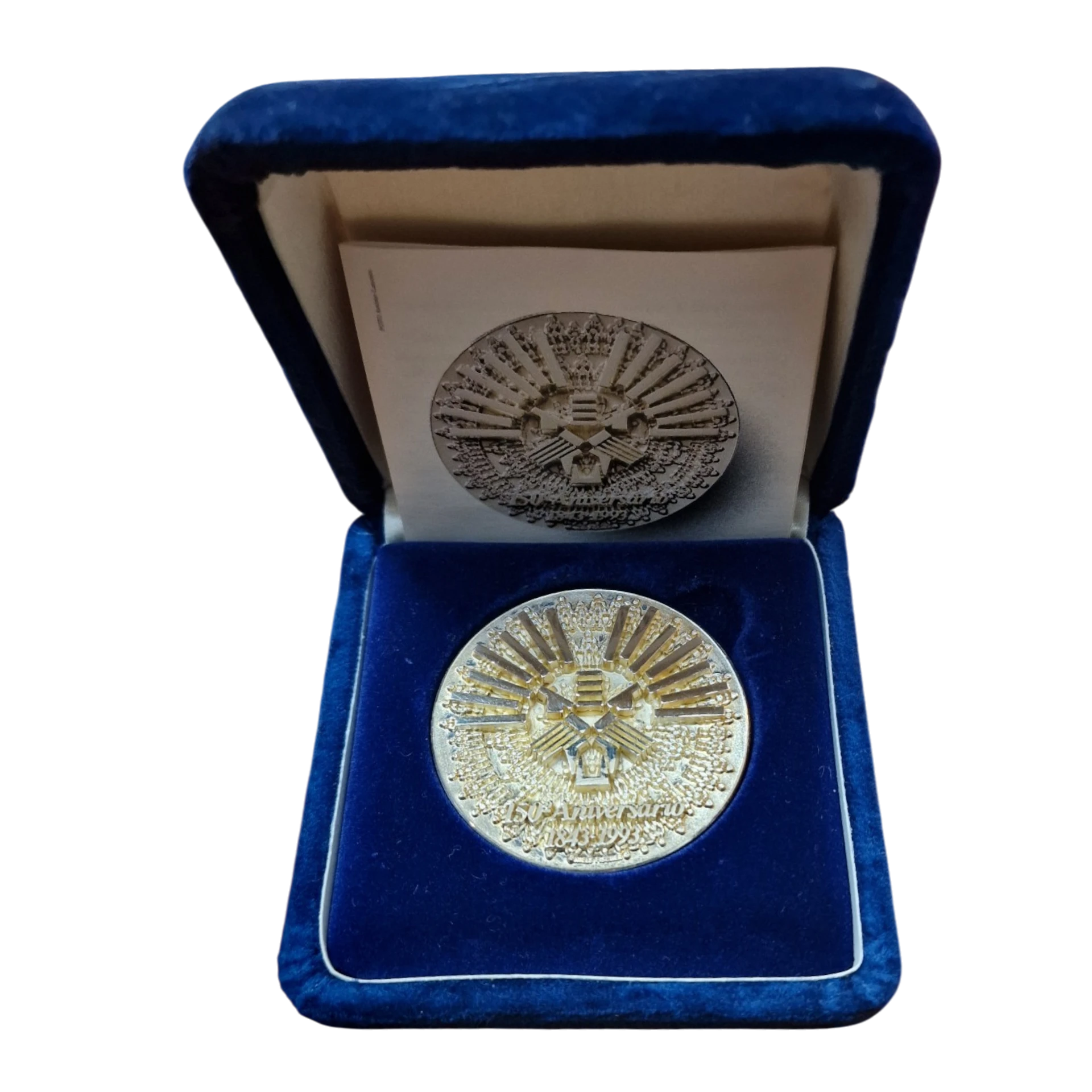Medalha Comemorativa Banco Totta & Açores 150.º Aniversário 1843-1993 em Prata Fina 999,7 — Niels Fischer / Vasco Nuno
