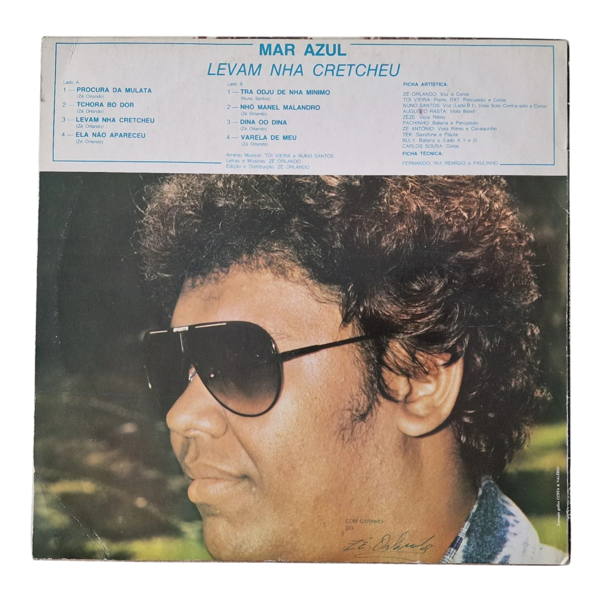 Zé Orlando & Nuno Santos – Mar Azul - Levam Nha Cretcheu | LP Vinil Cabo Verde