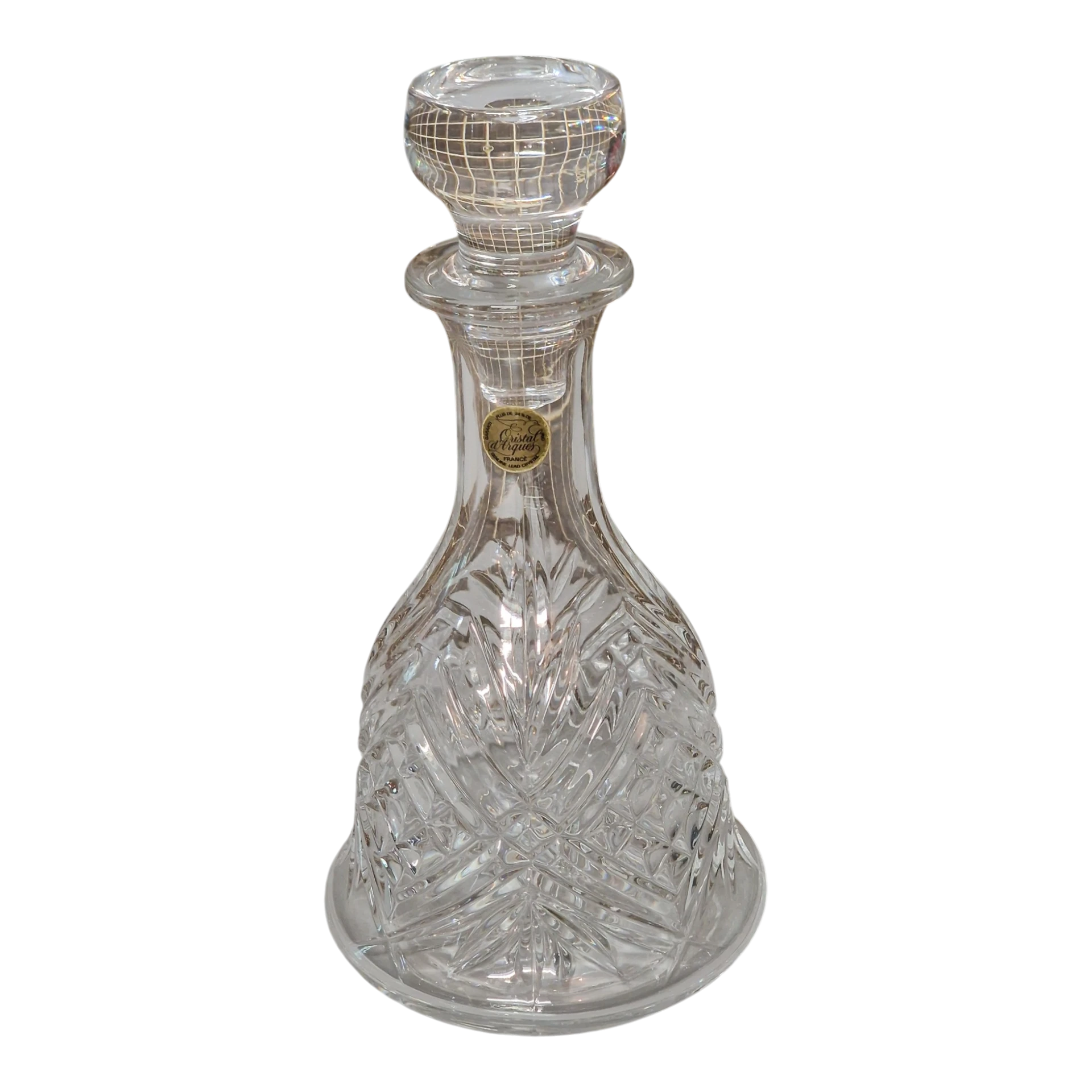 Conjunto Licoreira e Copos em Cristal Lapidado – Cristal d’Arques, França