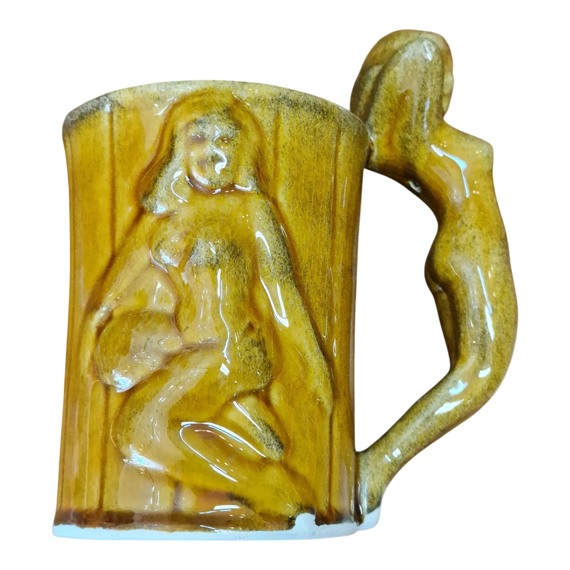 Caneca em Cerâmica Artesanal – Figura em Relevo – Feita em Portugal