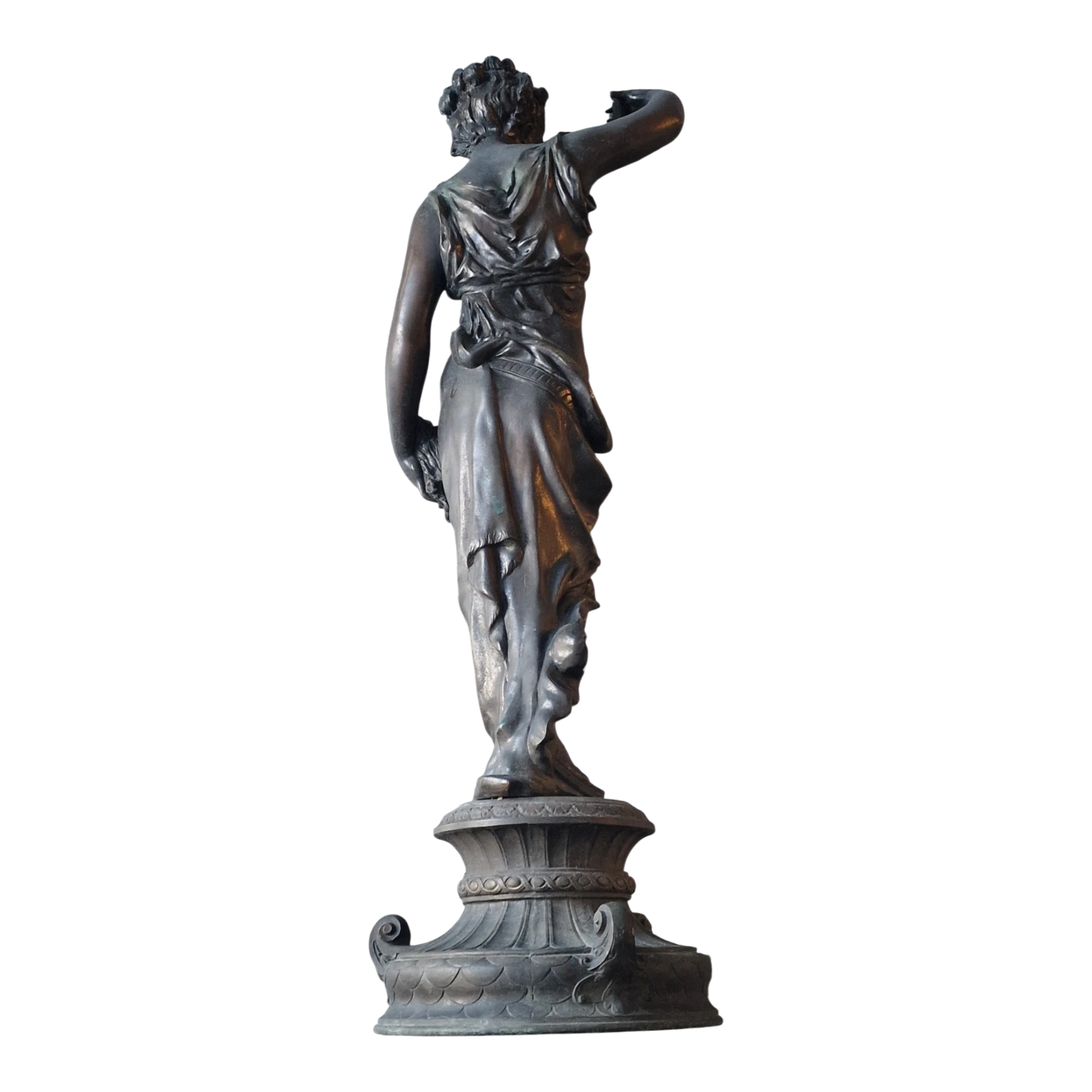 Estátua em bronze estilo clássico – figura feminina alegórica – 67 cm