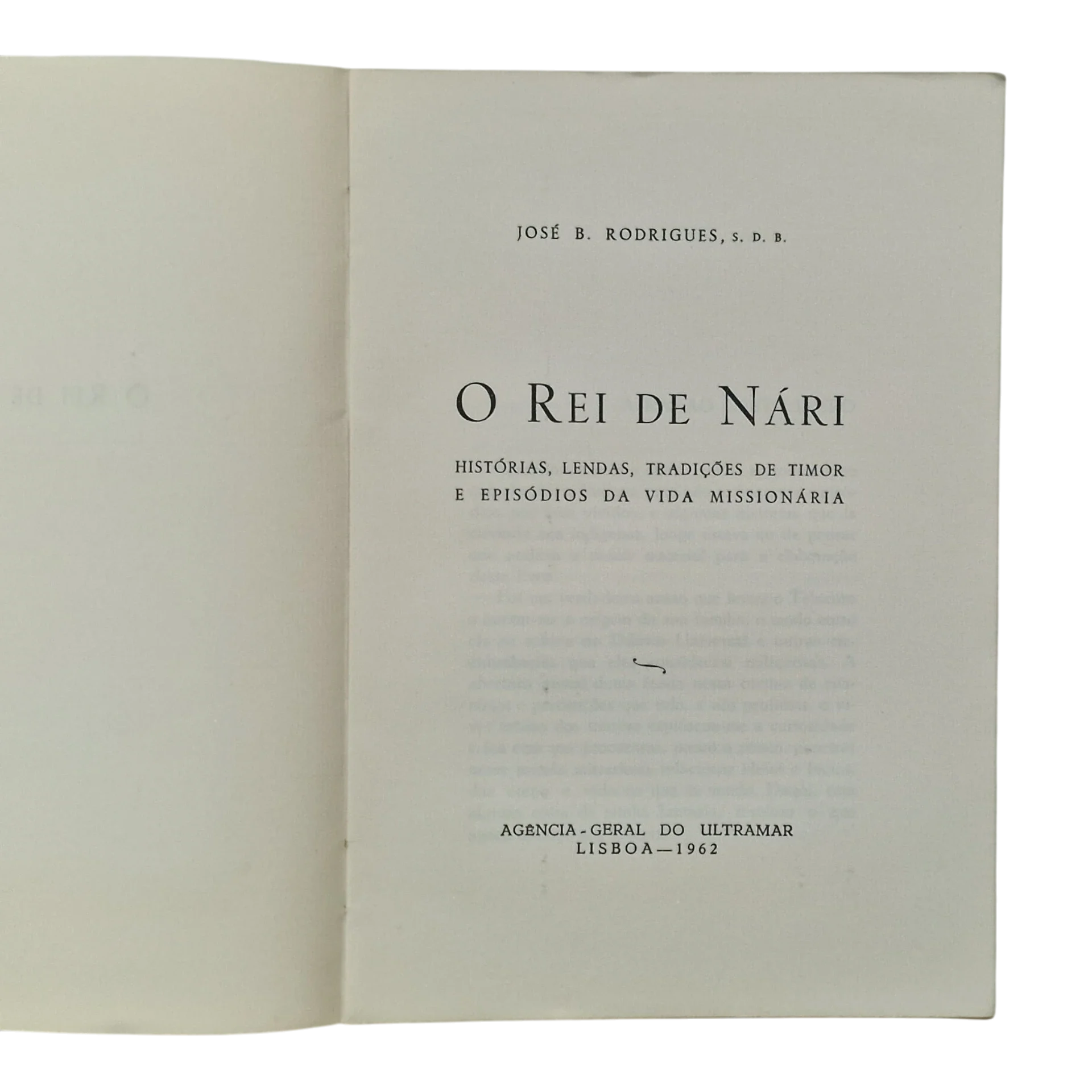 O rei de Nári - José B. Rodrigues - 1962 - Agência Geral do Ultramar