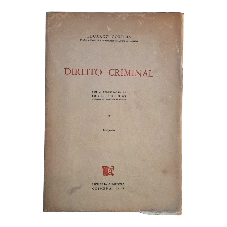 Eduardo Correia – Direito Criminal, Volume II (Reimpressão, 1971)