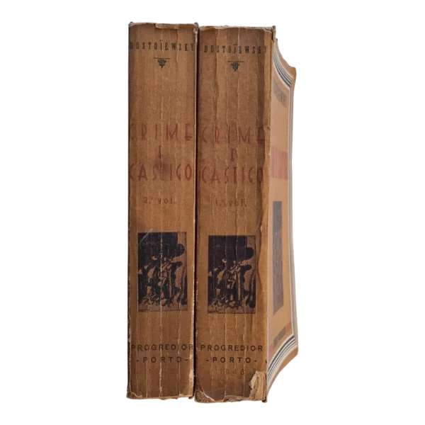 Crime e Castigo – Dostoiewsky – 2 Volumes – 1946 – Livraria Progredior Porto