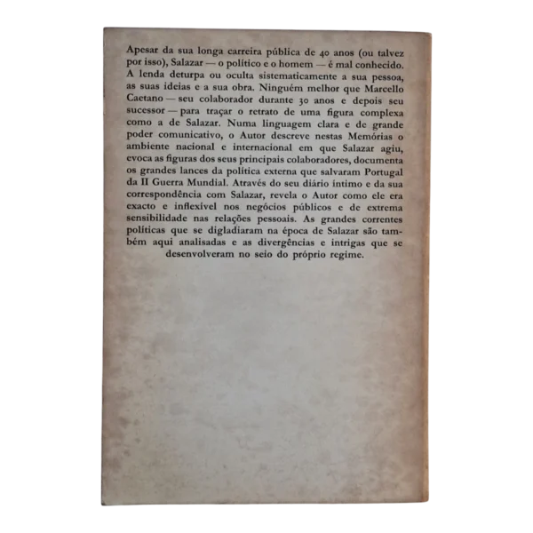 Minhas Memórias de Salazar – Marcello Caetano – Editorial Verbo – 1977