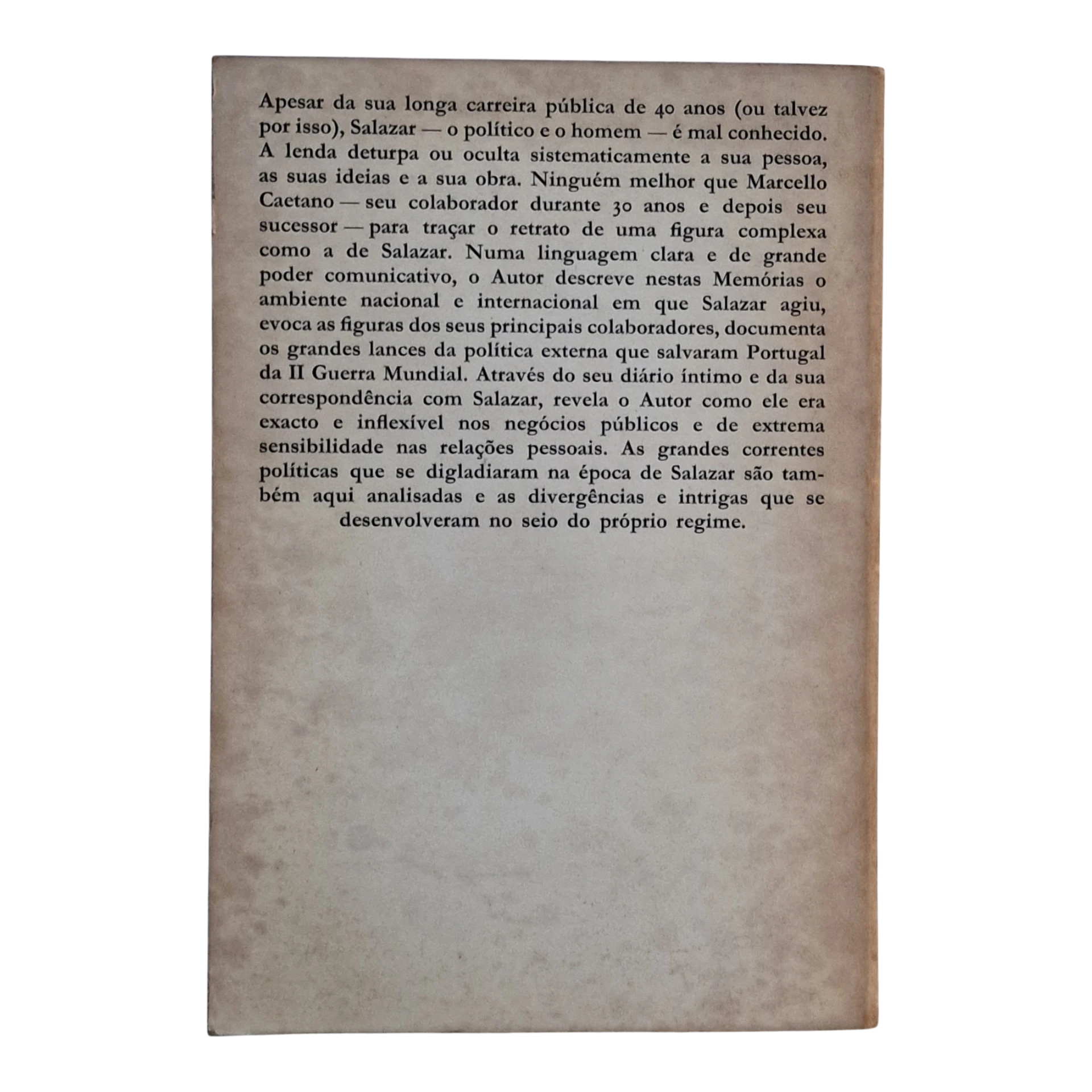 Minhas Memórias de Salazar – Marcello Caetano – Editorial Verbo – 1977