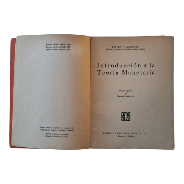 Lester V. Chandler – Introducción a la Teoría Monetaria | Livro de Economia em Espanhol