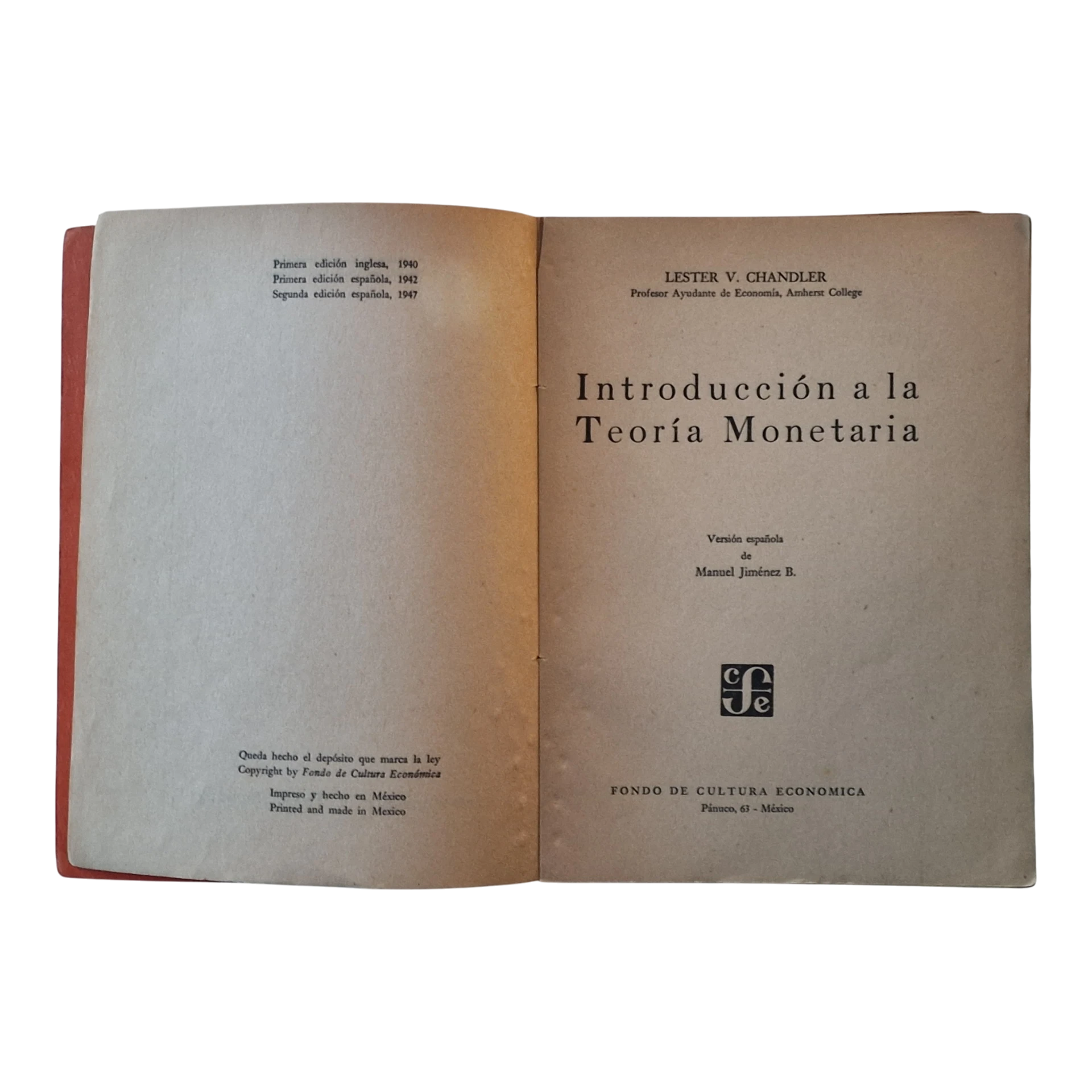 Lester V. Chandler – Introducción a la Teoría Monetaria | Livro de Economia em Espanhol