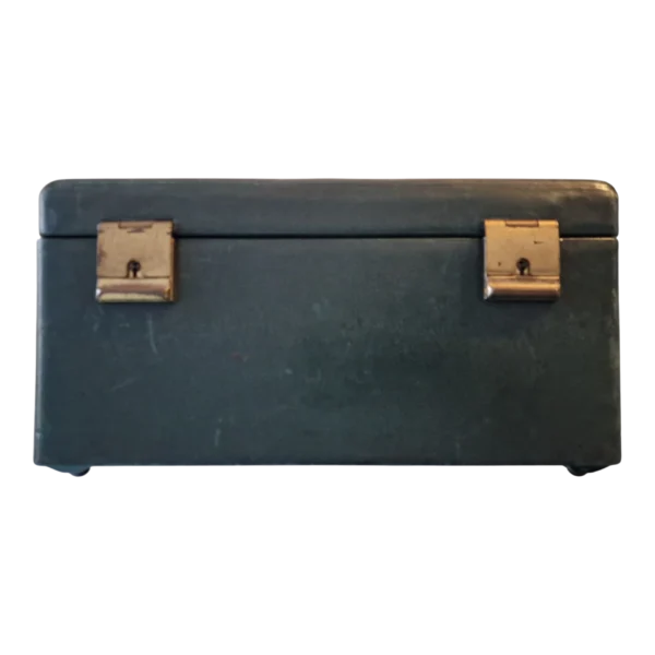 Necessaire Vintage em Pele, Latão e Prata com Frascos Originais