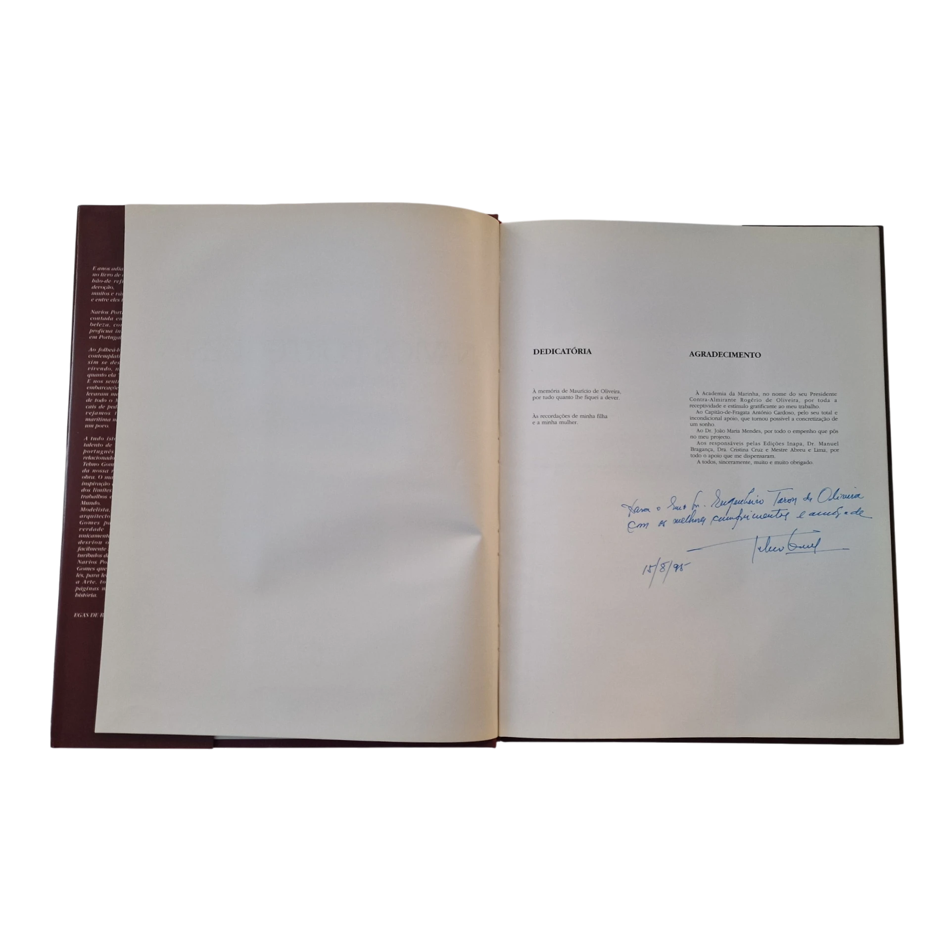 Navios Portugueses: Séculos XIV a XIX – Telmo Gomes – Edições INAPA – 1995 – Com Dedicatória do Autor