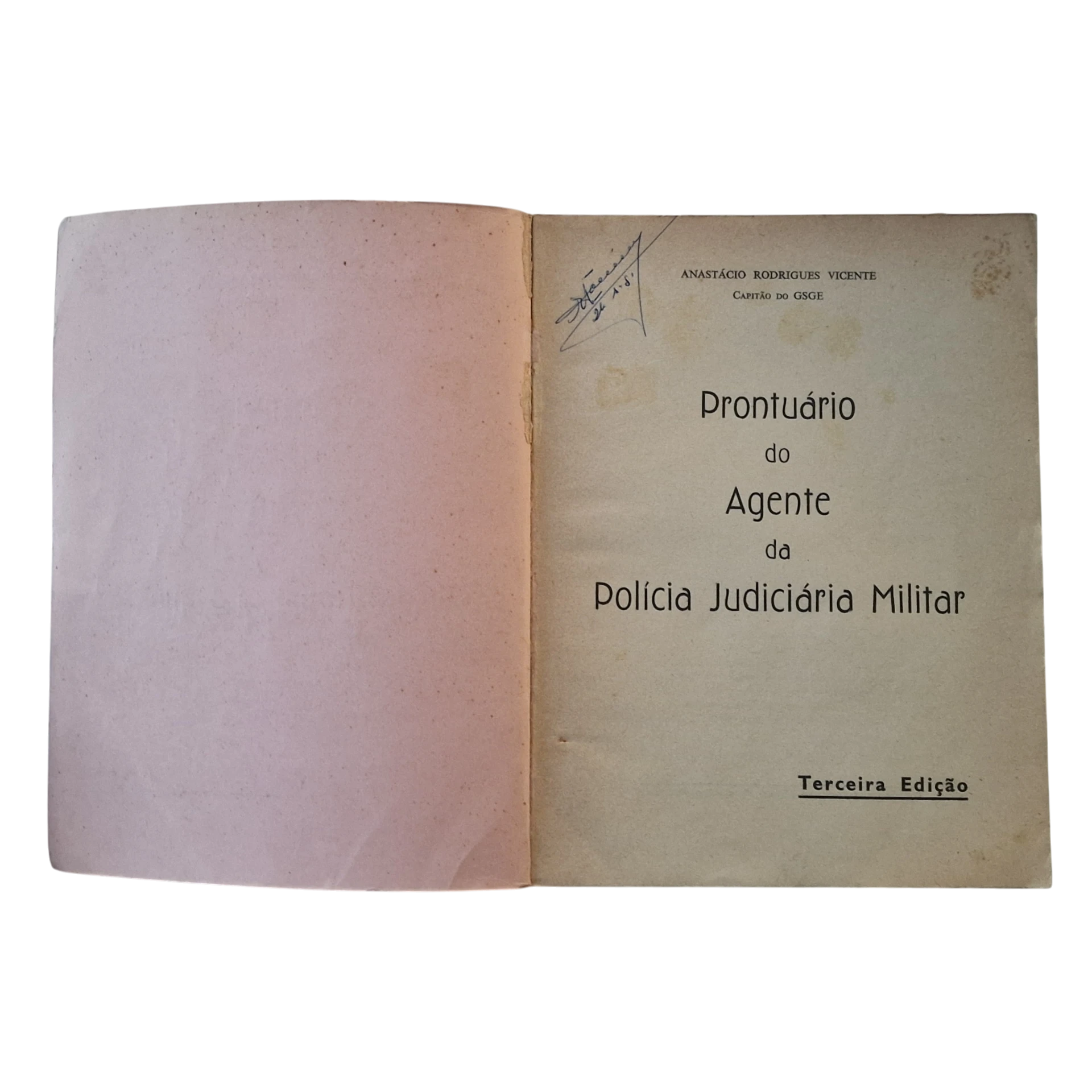 Prontuário do Agente da Polícia Judiciária Militar – Anastácio Rodrigues Vicente (1964)
