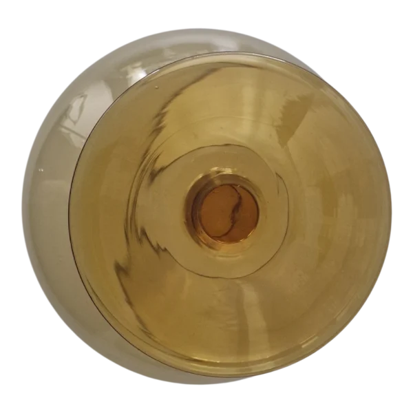 Grande Taça Balão em Vidro Fumado Âmbar 22 cm — design modernista, séc. XX