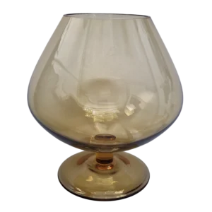 Grande Taça Balão em Vidro Fumado Âmbar 22 cm — design modernista, séc. XX