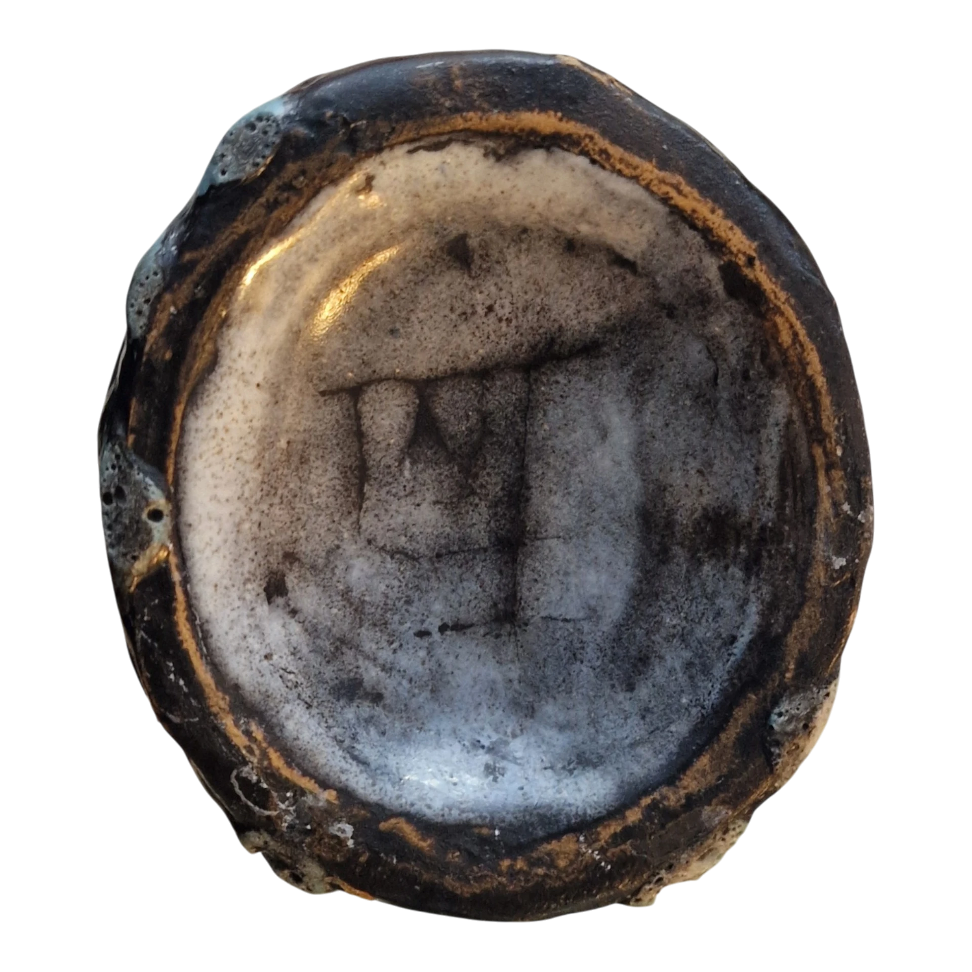 Vaso Escultórico em Cerâmica Esmaltada Azul-Cinza 31,5 cm — studio pottery, séc. XX