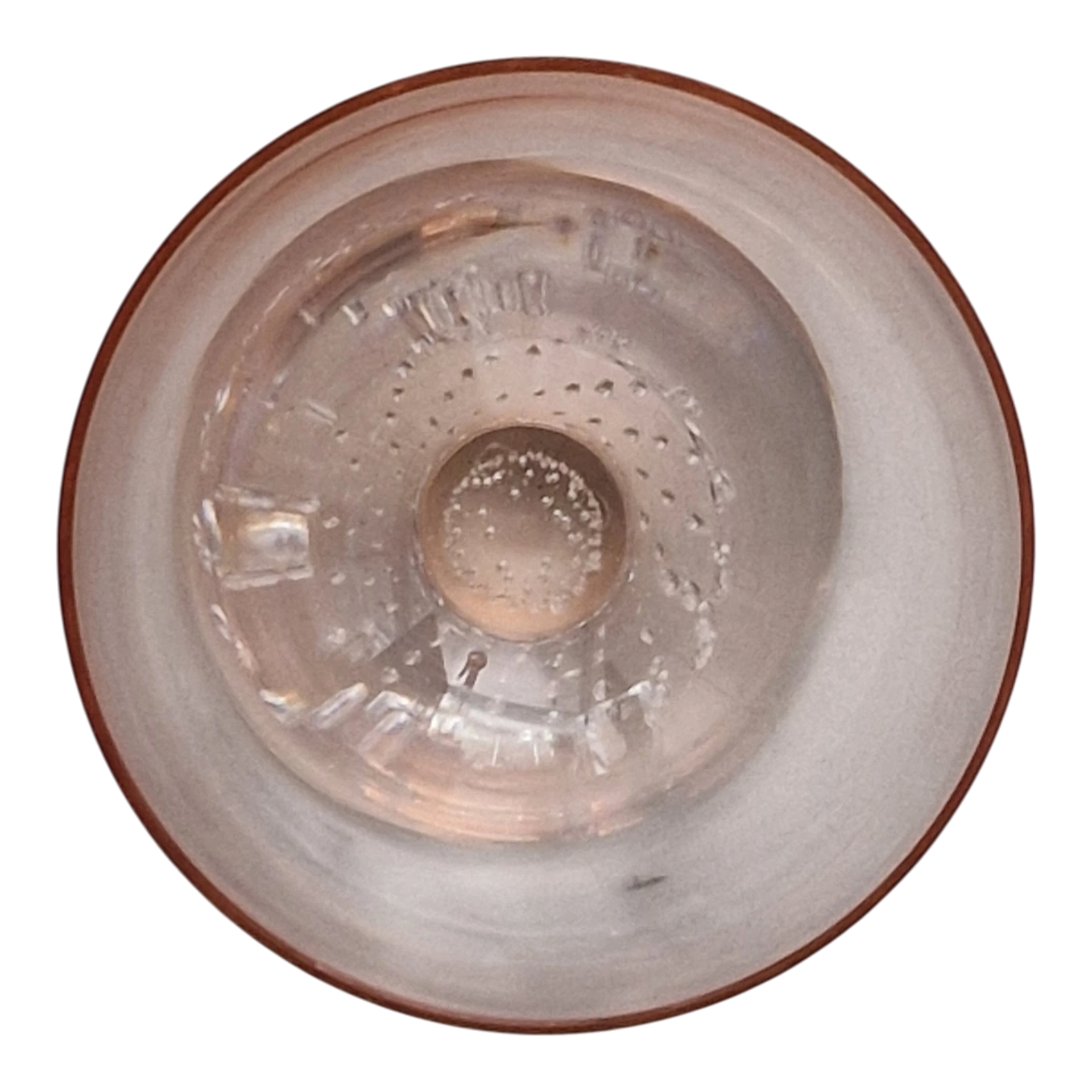 Conjunto de 8 Taças em Vidro Rosa com Pé Bubble Glass — séc. XX/XXI