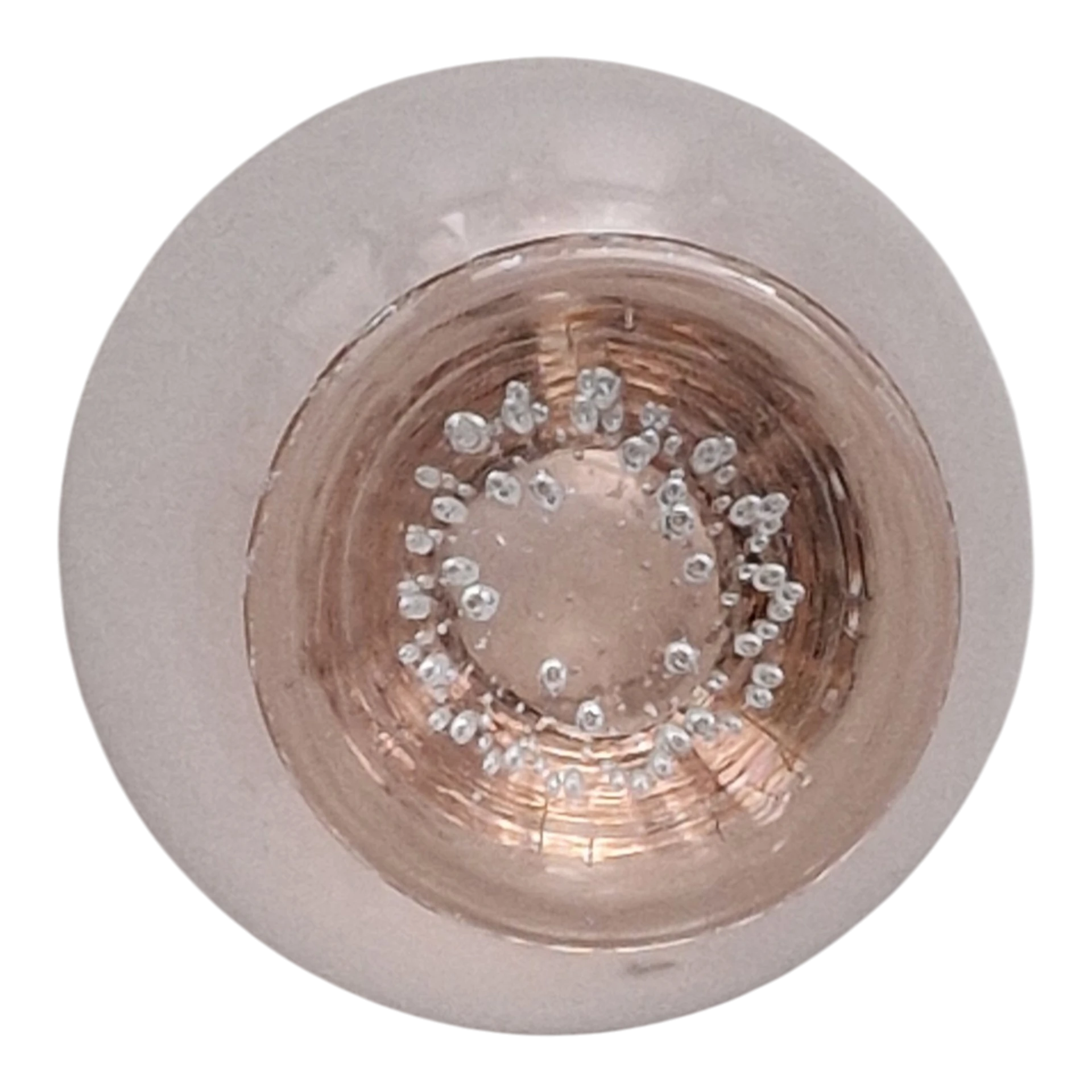 Conjunto de 8 Taças em Vidro Rosa com Pé Bubble Glass — séc. XX/XXI