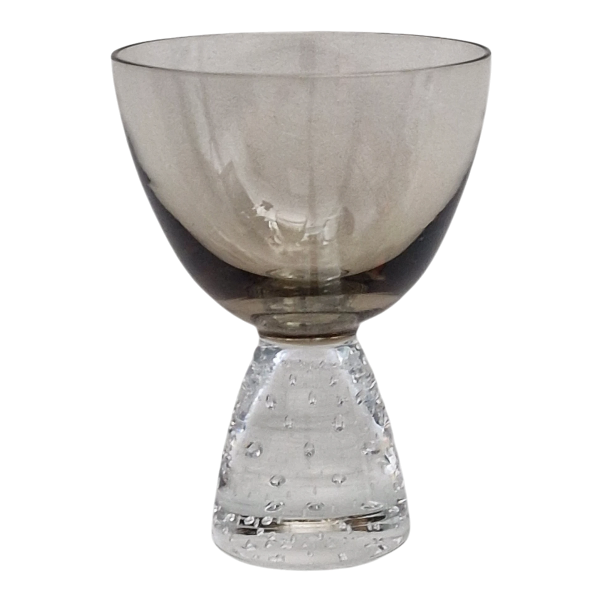 Conjunto de 6 Taças em Vidro Cinza com Pé Bubble Glass — séc. XX/XXI (Copy)
