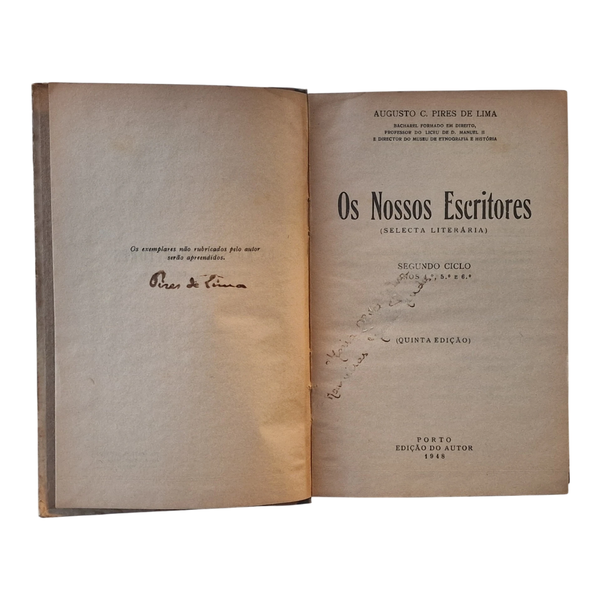Os Nossos Escritores – Augusto C. Pires de Lima (1948)