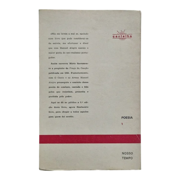 O Canto e as Armas – 3.ª Edição – Manuel Alegre – Exemplar Assinado pelo Autor (1974)