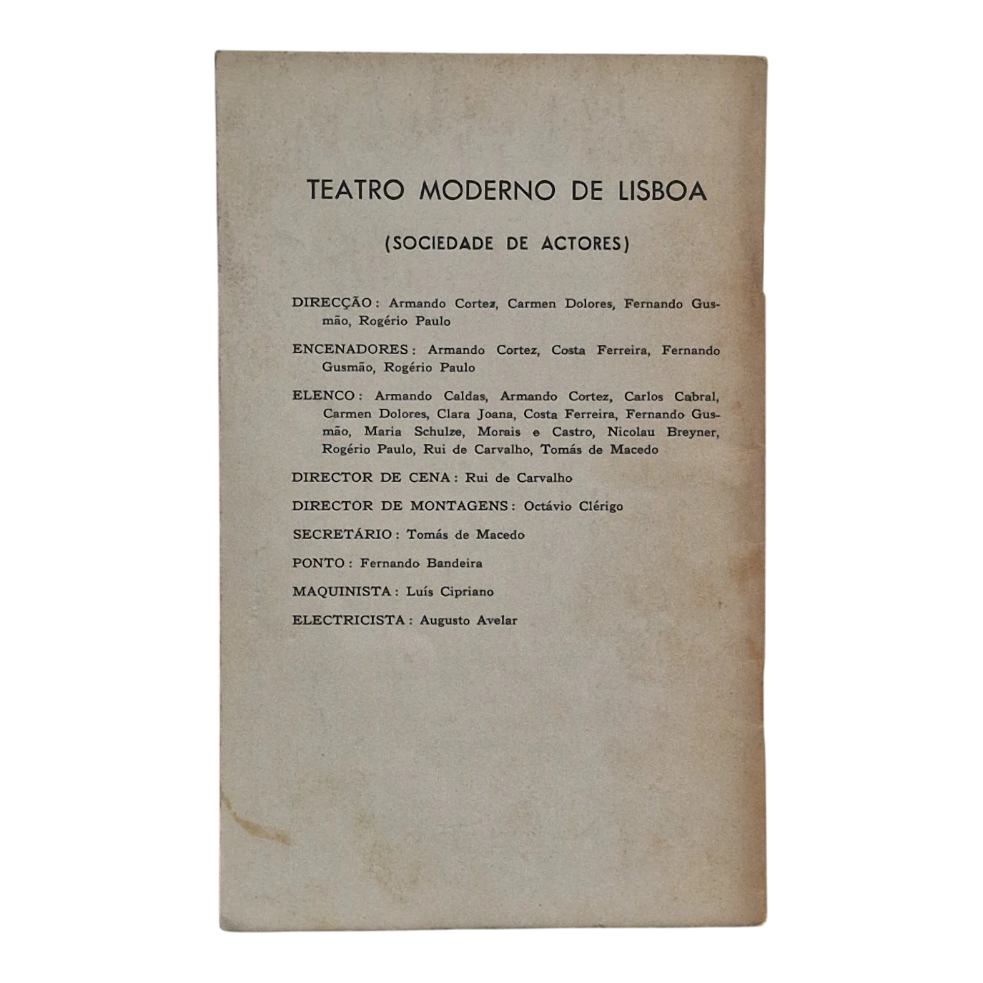 O Tinteiro – Carlos Muñiz - Teatro Moderno de Lisboa - Colecção de Repertório N. 1