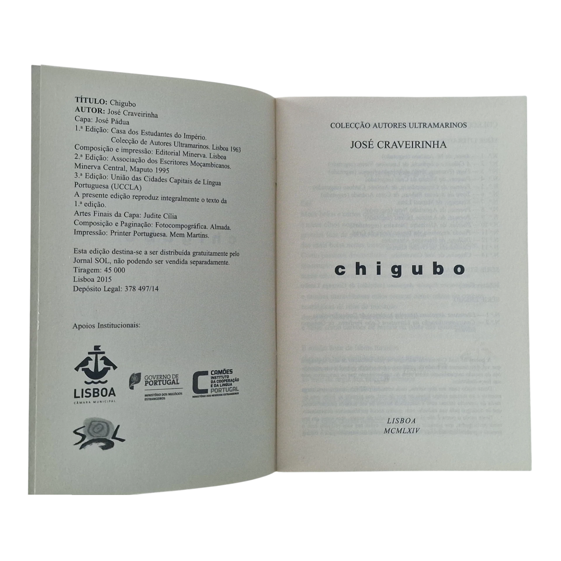 Chigubo – José Craveirinha – Casa dos Estudantes do Império – Coleção Autores Ultramarinos