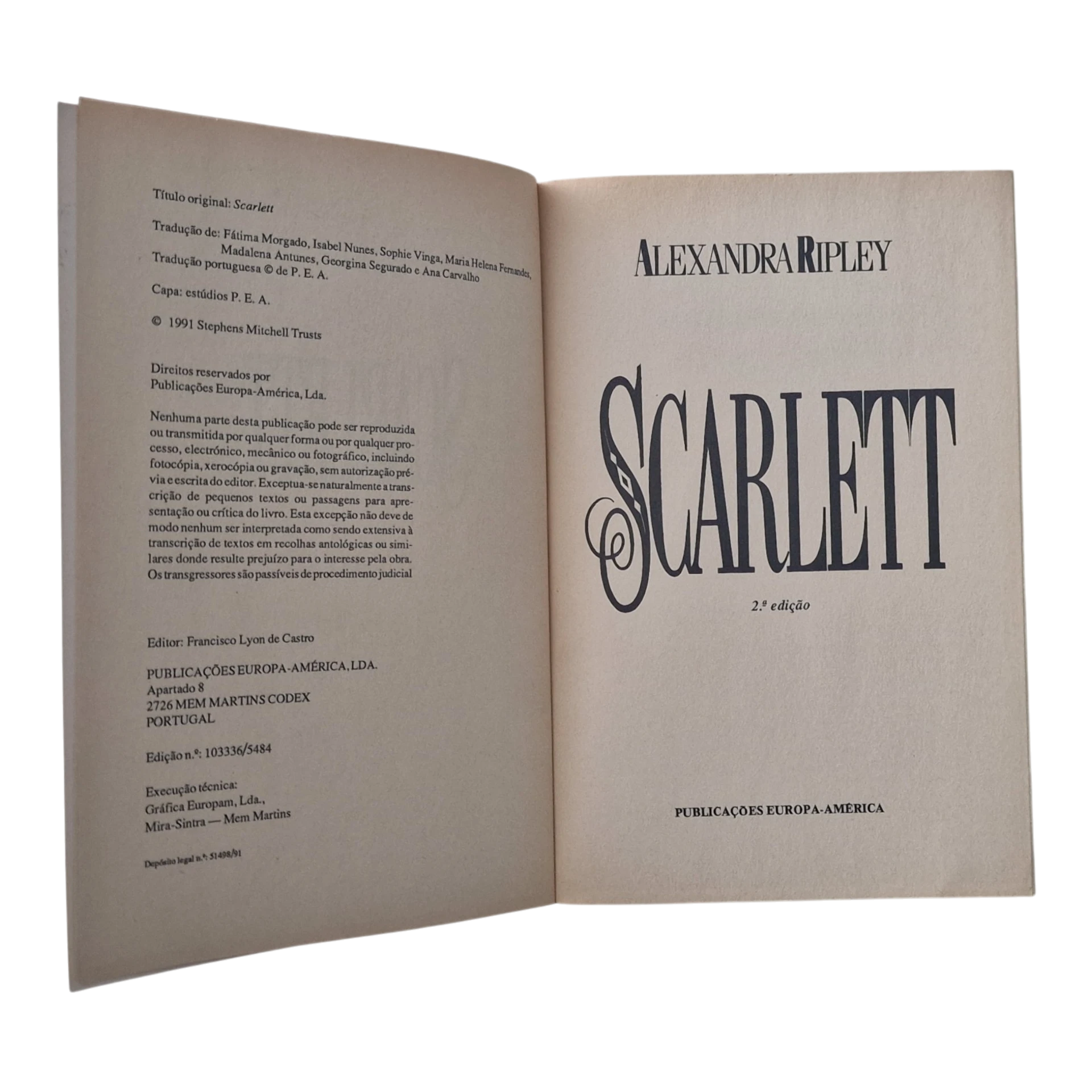 Scarlett – A Continuação de Tudo o Vento Levou - Alexandra Ripley (1991)