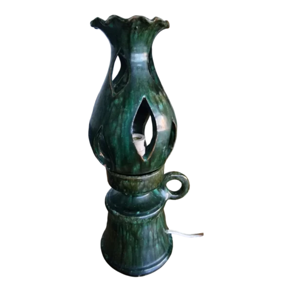 Candeeiro em Cerâmica Vidrada Verde – José Franco (Mafra) | Peça Vintage Portuguesa