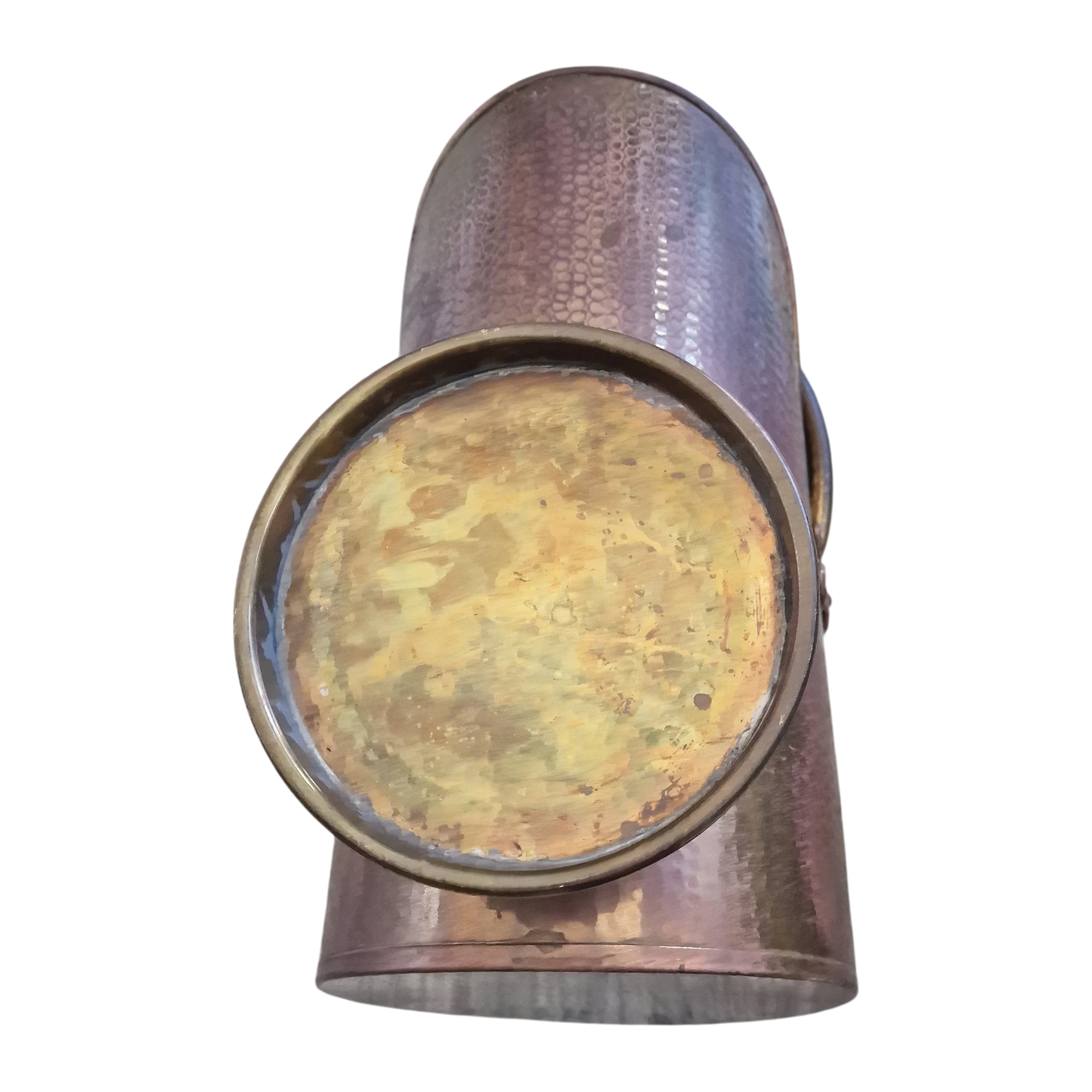 Carvoeira Porta-Lenha em Latão Martelado - séc. XX
