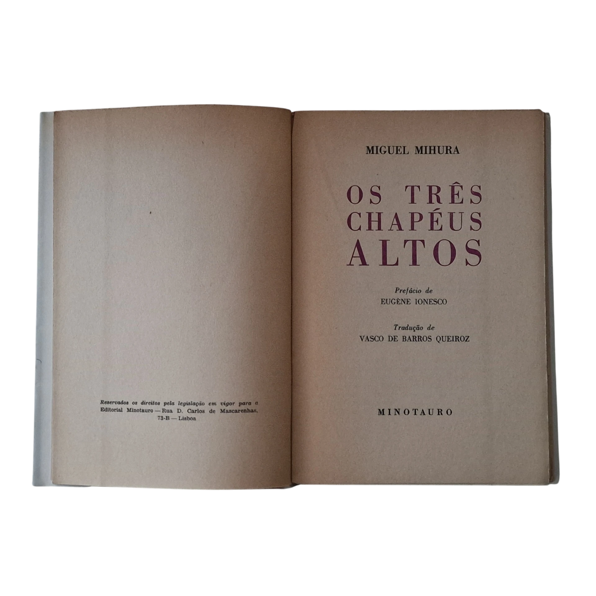Os Três Chapéus Altos – Miguel Mihura - Teatro Minotauro - 1962