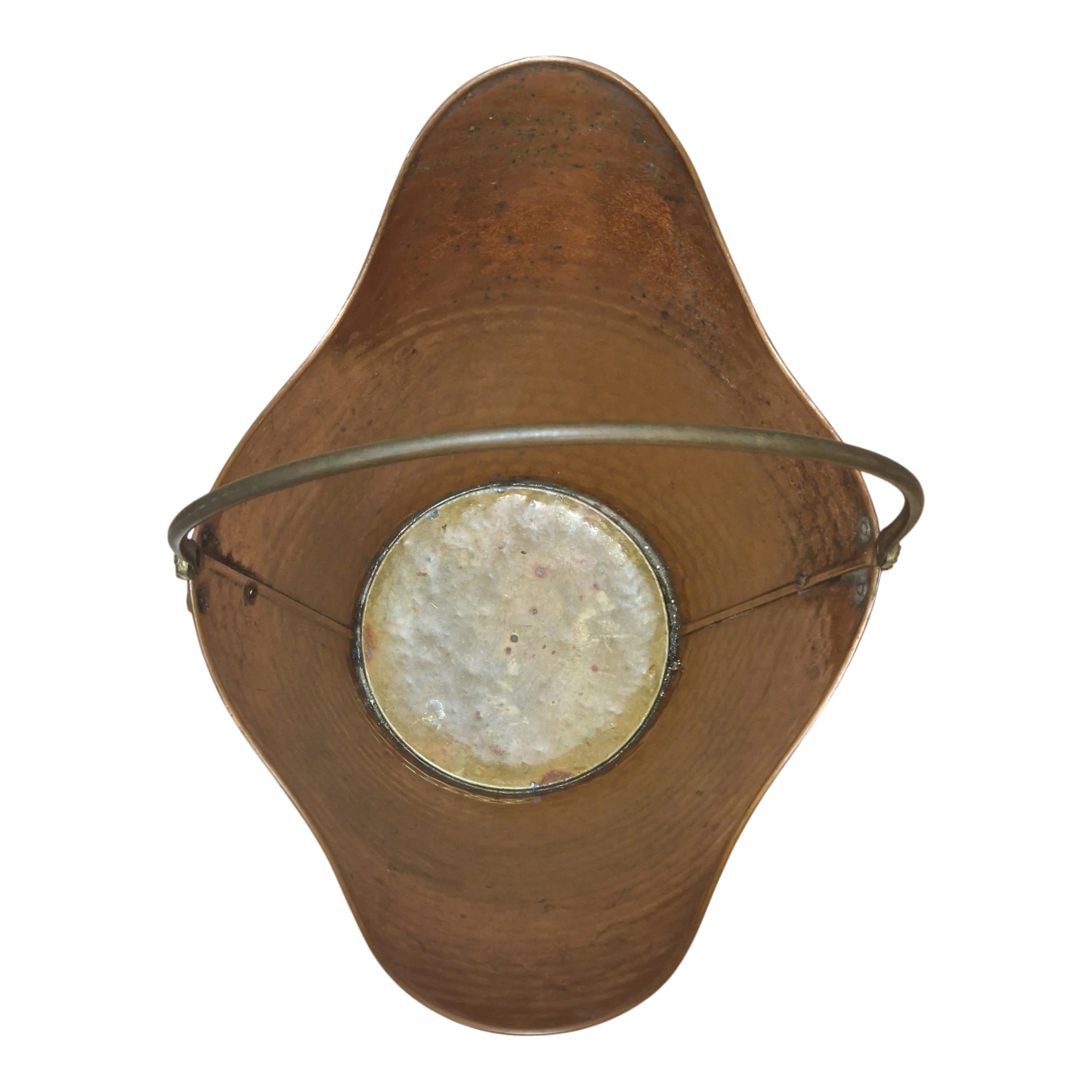 Carvoeira Porta-Lenha em Cobre e Latão Martelado - séc. XX - 37,5 cm - 964 g