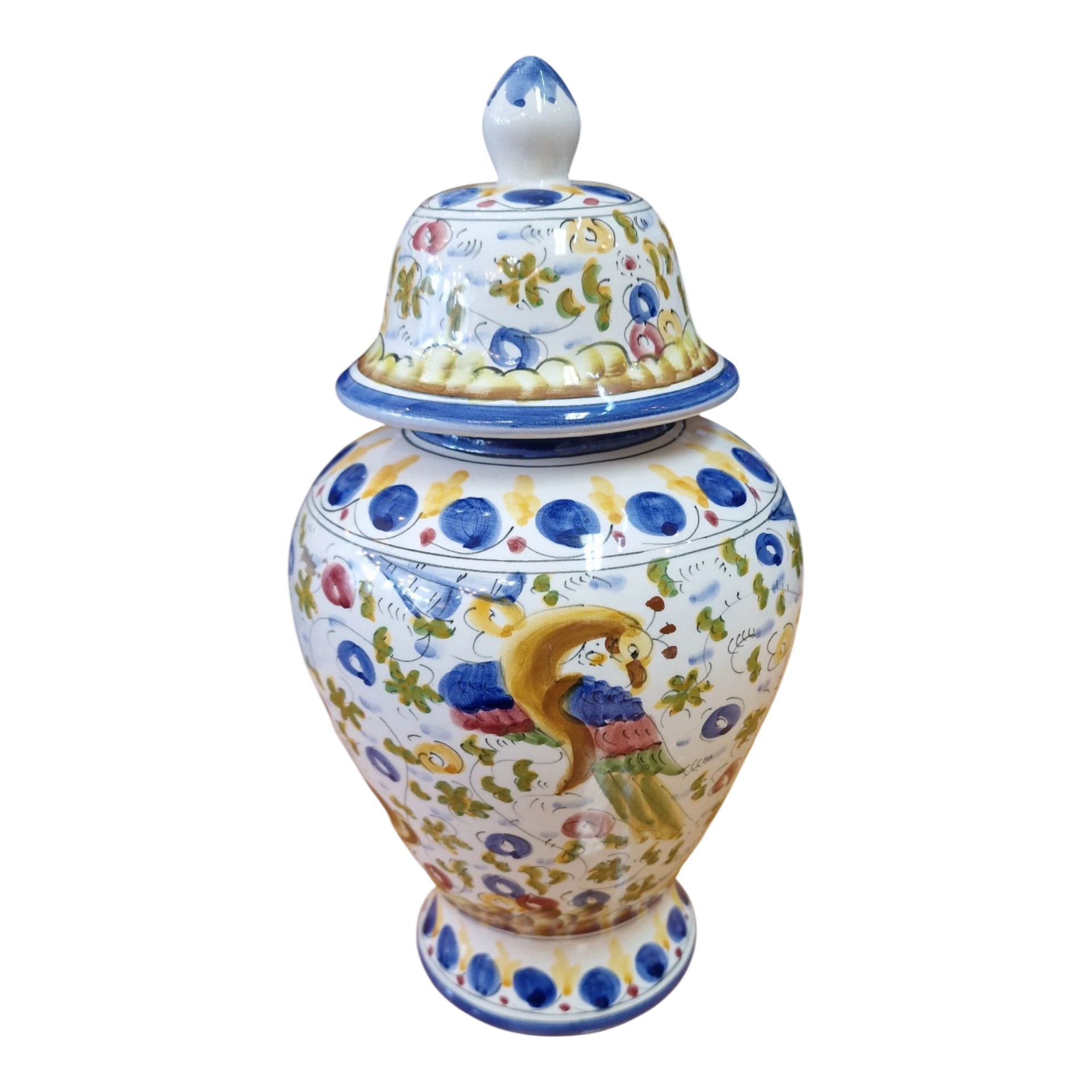 Pote em Faiança de Alcobaça Pintado à Mão, Estilo Séc. XVII – N.º 59 – 25 cm, 680 g