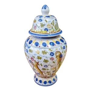 Pote em Faiança de Alcobaça Pintado à Mão, Estilo Séc. XVII – N.º 59 – 25 cm, 680 g