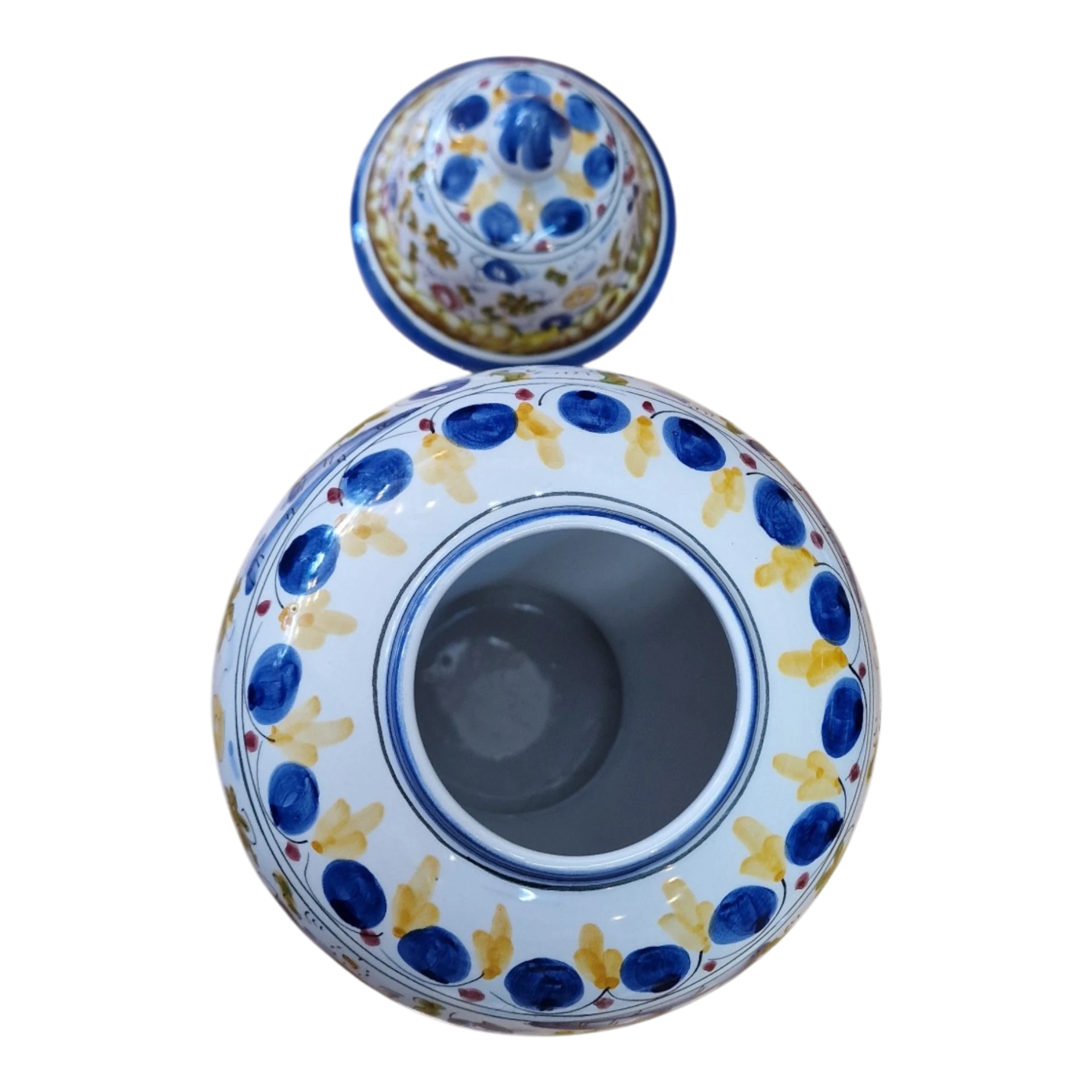Pote em Faiança de Alcobaça Pintado à Mão, Estilo Séc. XVII – N.º 59 – 25 cm, 680 g