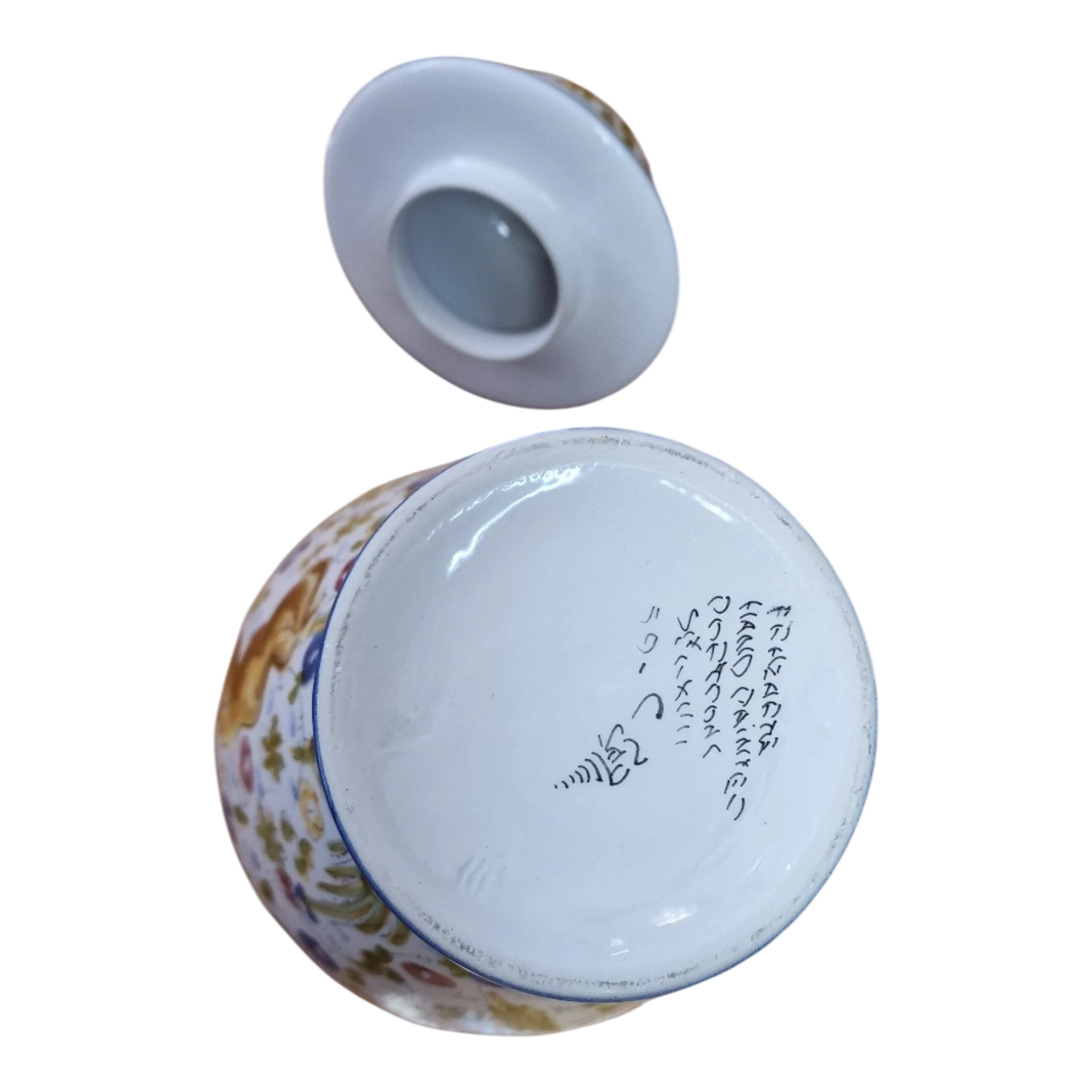 Pote em Faiança de Alcobaça Pintado à Mão, Estilo Séc. XVII – N.º 59 – 25 cm, 680 g