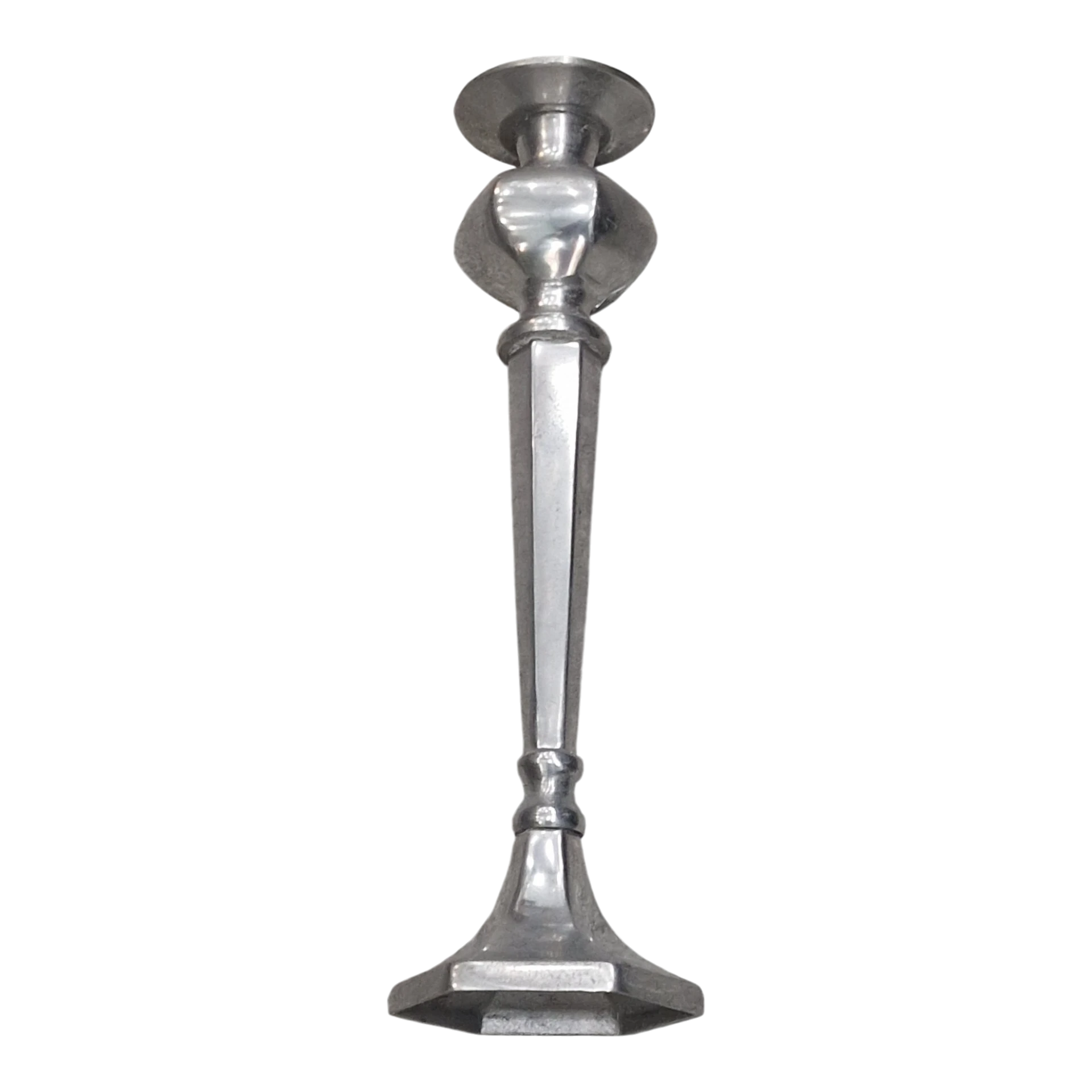 Castiçal Alto em Alumínio Tosco - 47 cm - 1,2 kg - Base 13 x 13 cm